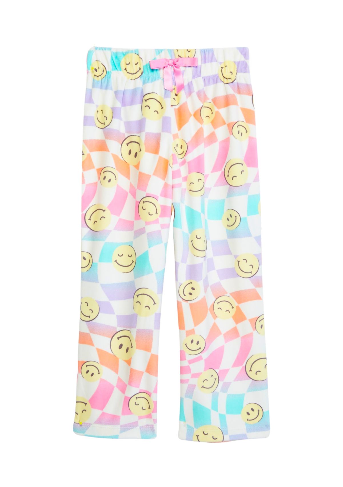 Girls Wavy Emoji Printed Pajama Pants