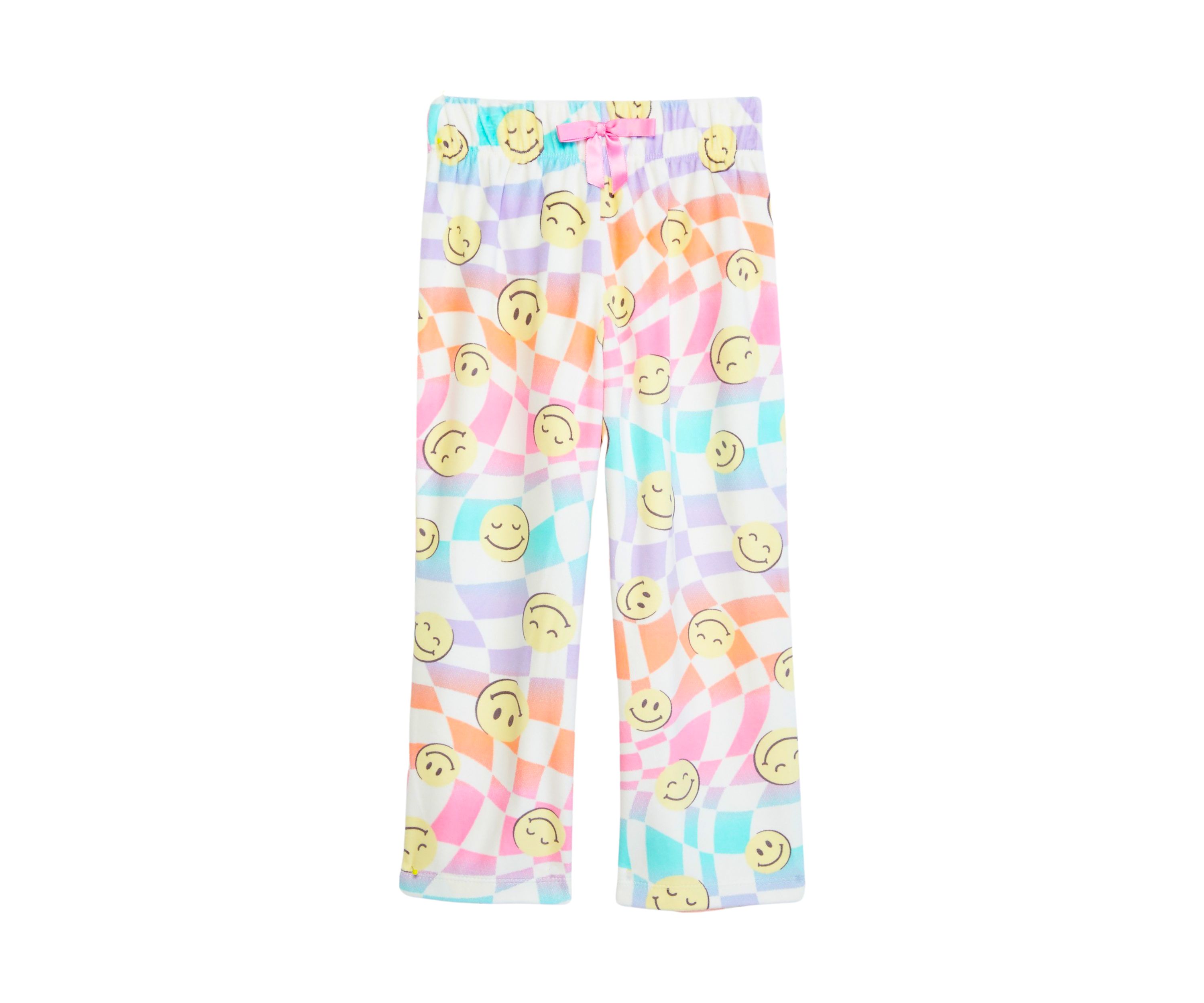 Girls Wavy Emoji Printed Pajama Pants