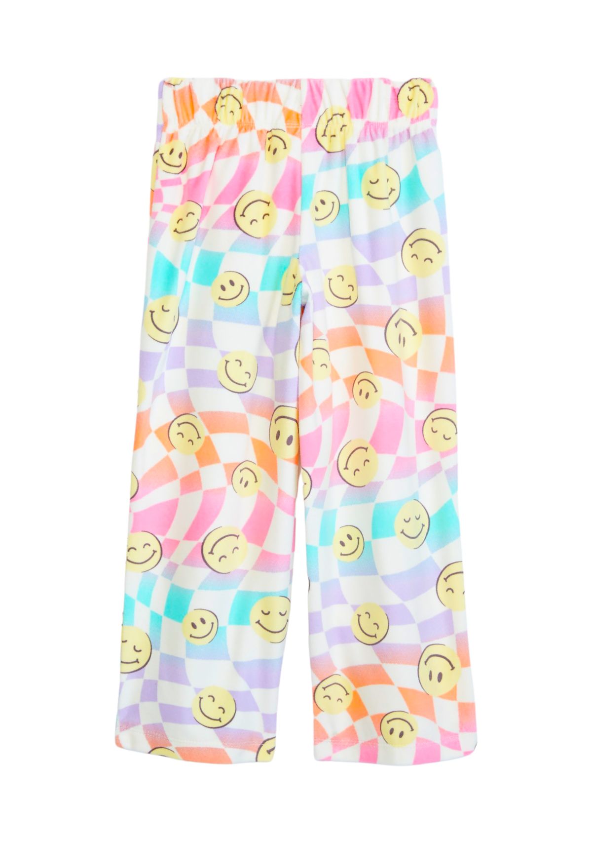 Girls Wavy Emoji Printed Pajama Pants