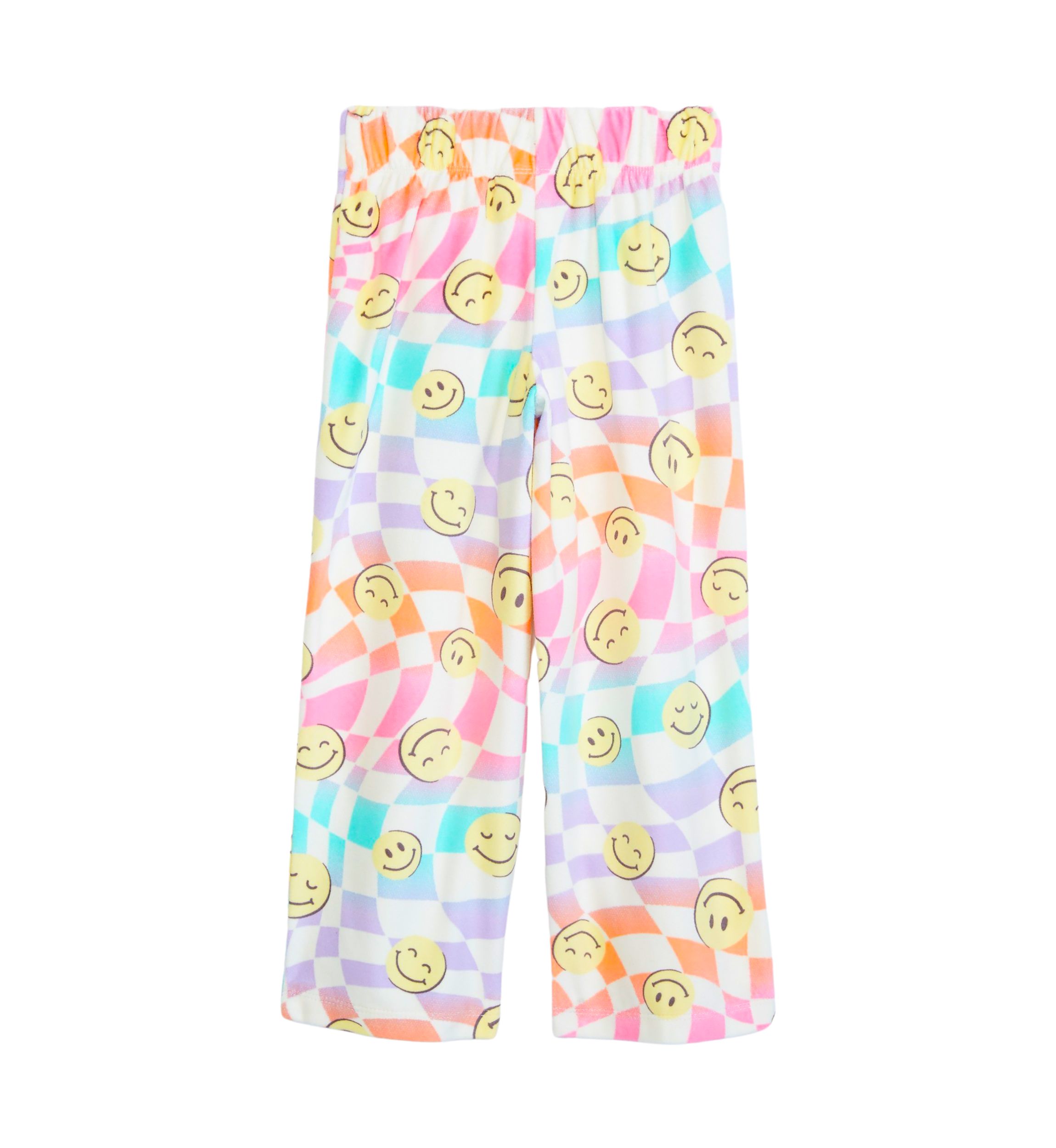 Girls Wavy Emoji Printed Pajama Pants