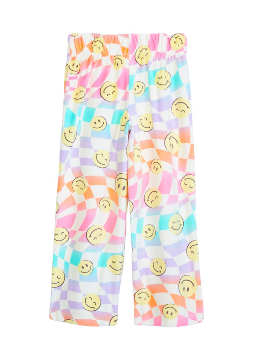 Girls Wavy Emoji Printed Pajama Pants
