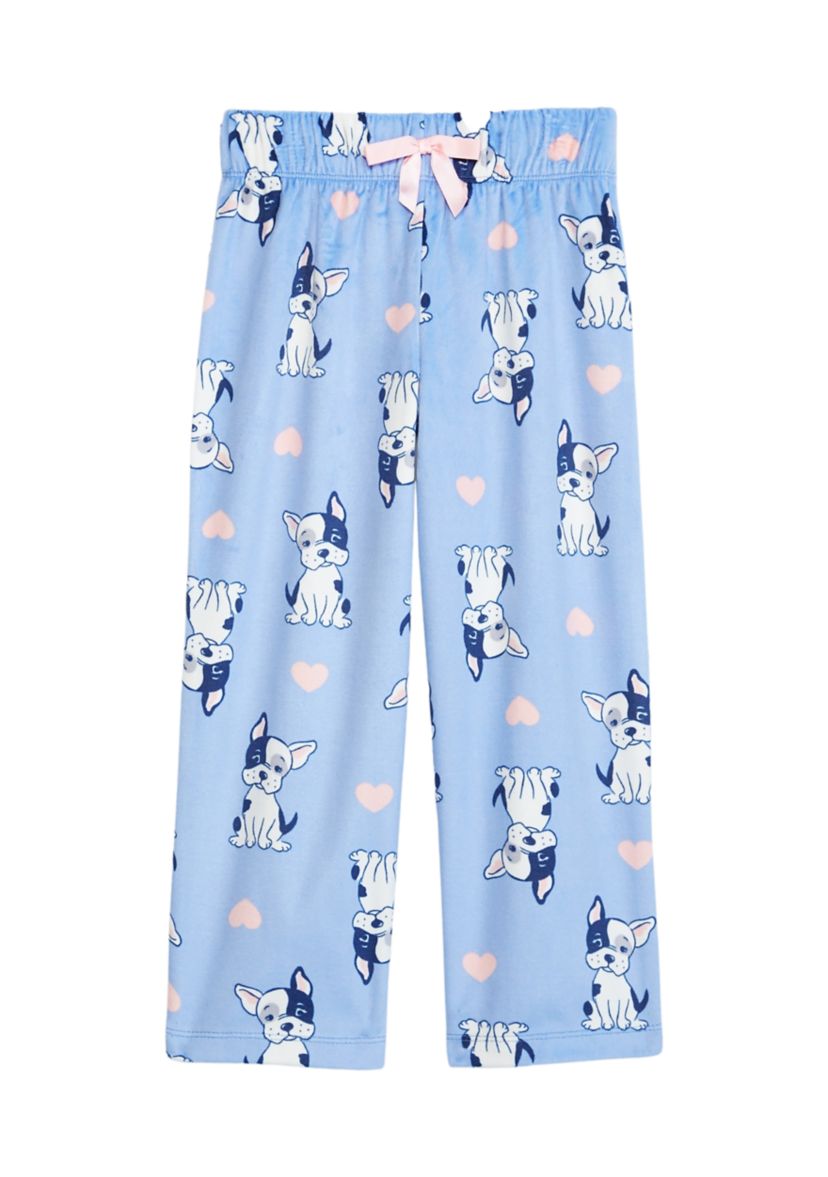 Girls Puppy Printed Pajama Pants