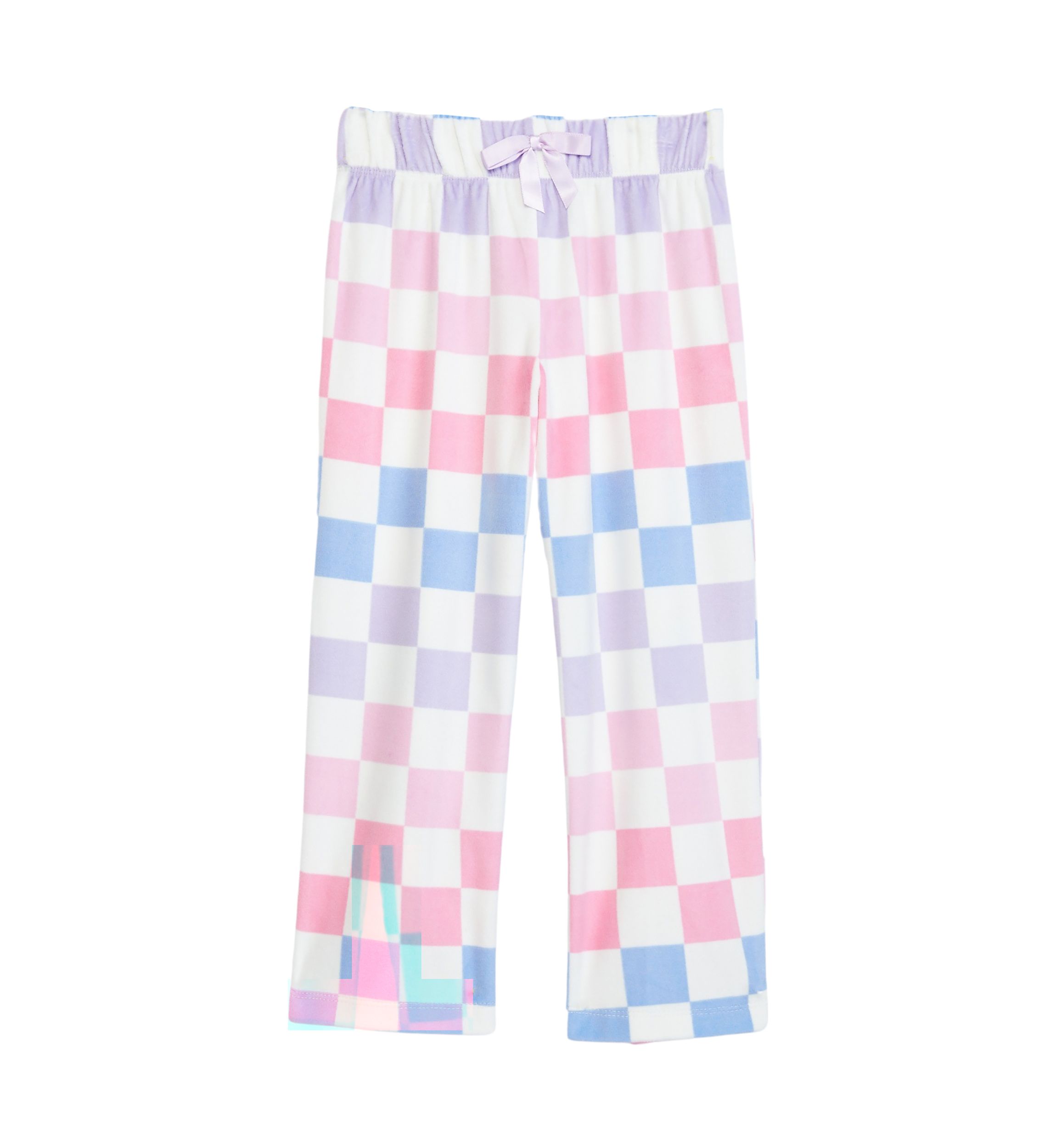 Girls Multi Check Printed Pajama Pants