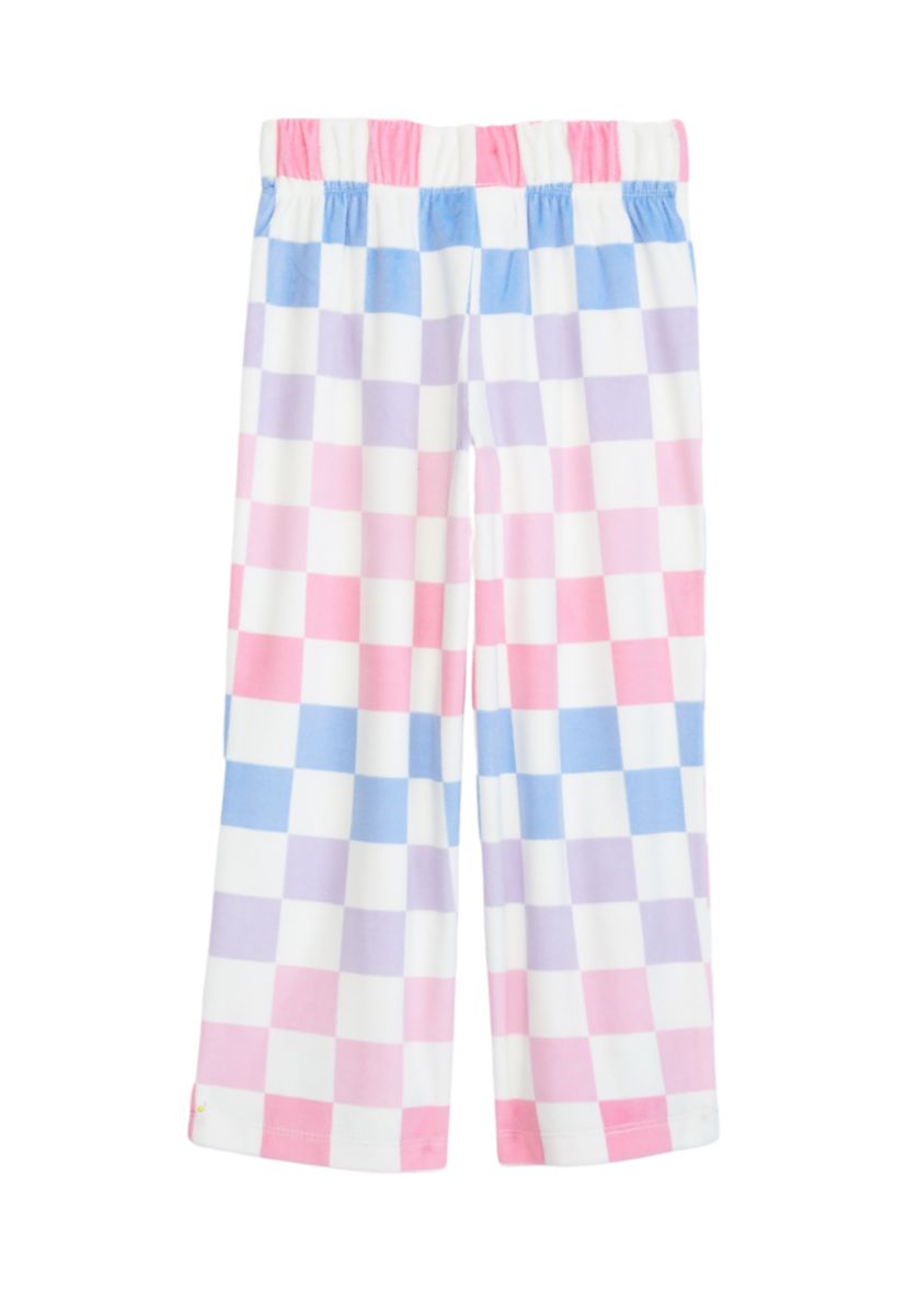 Girls Multi Check Printed Pajama Pants