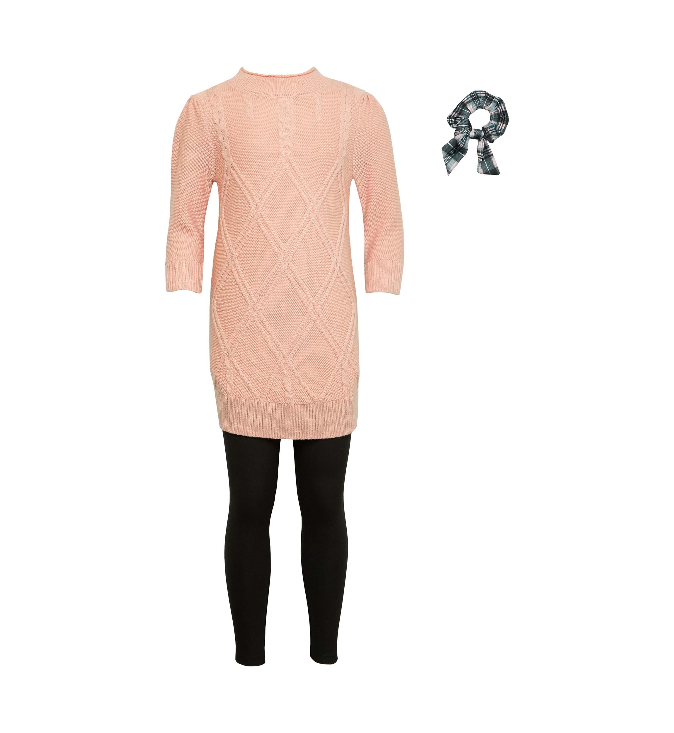 Girls 7-16 Sweater and Leggings Set with Scrunchie