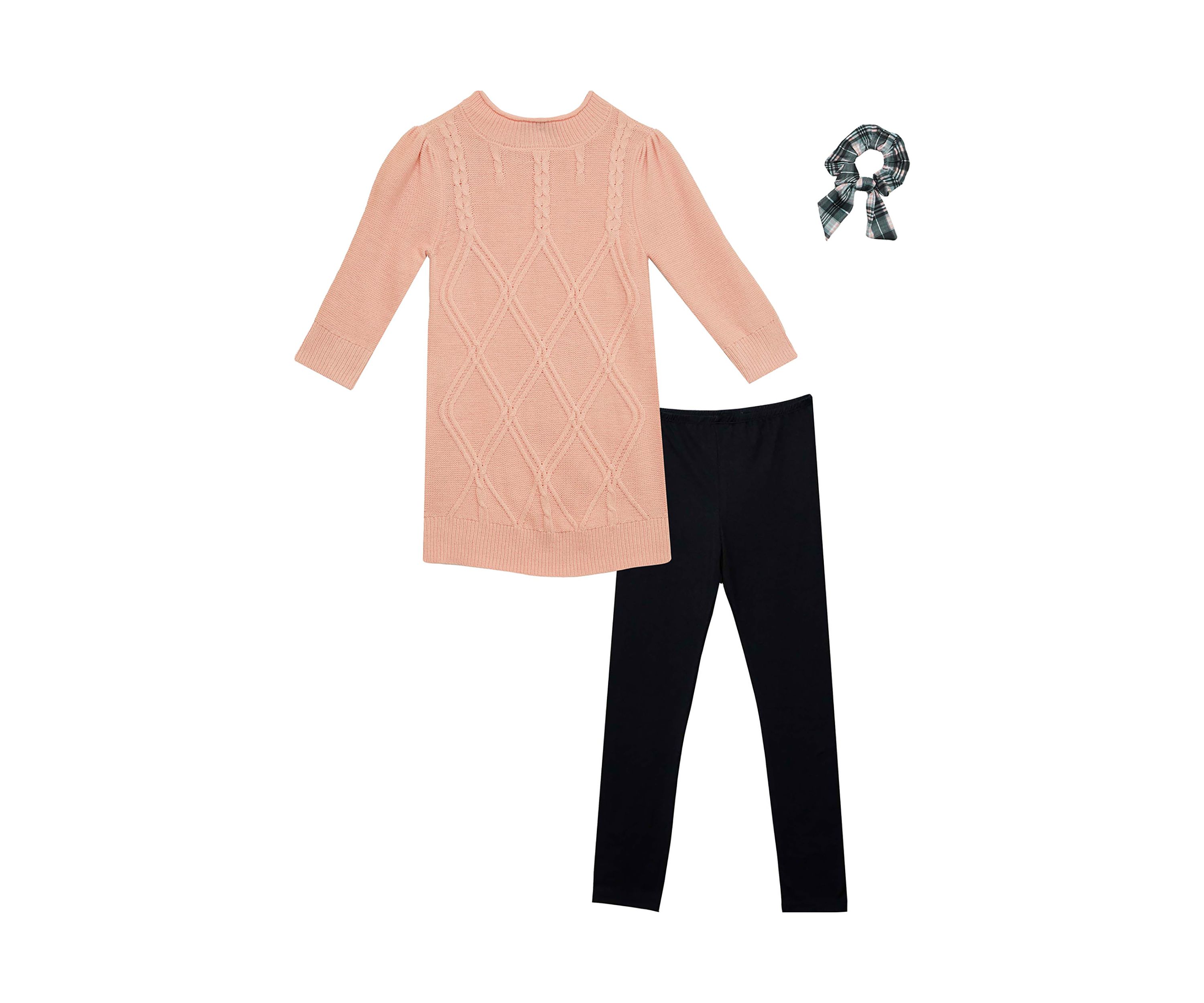 Girls 7-16 Sweater and Leggings Set with Scrunchie