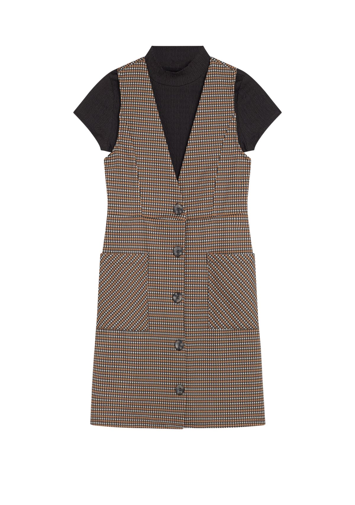 Girls 7-16 Plaid Bodysuit and Jumper Dress Set