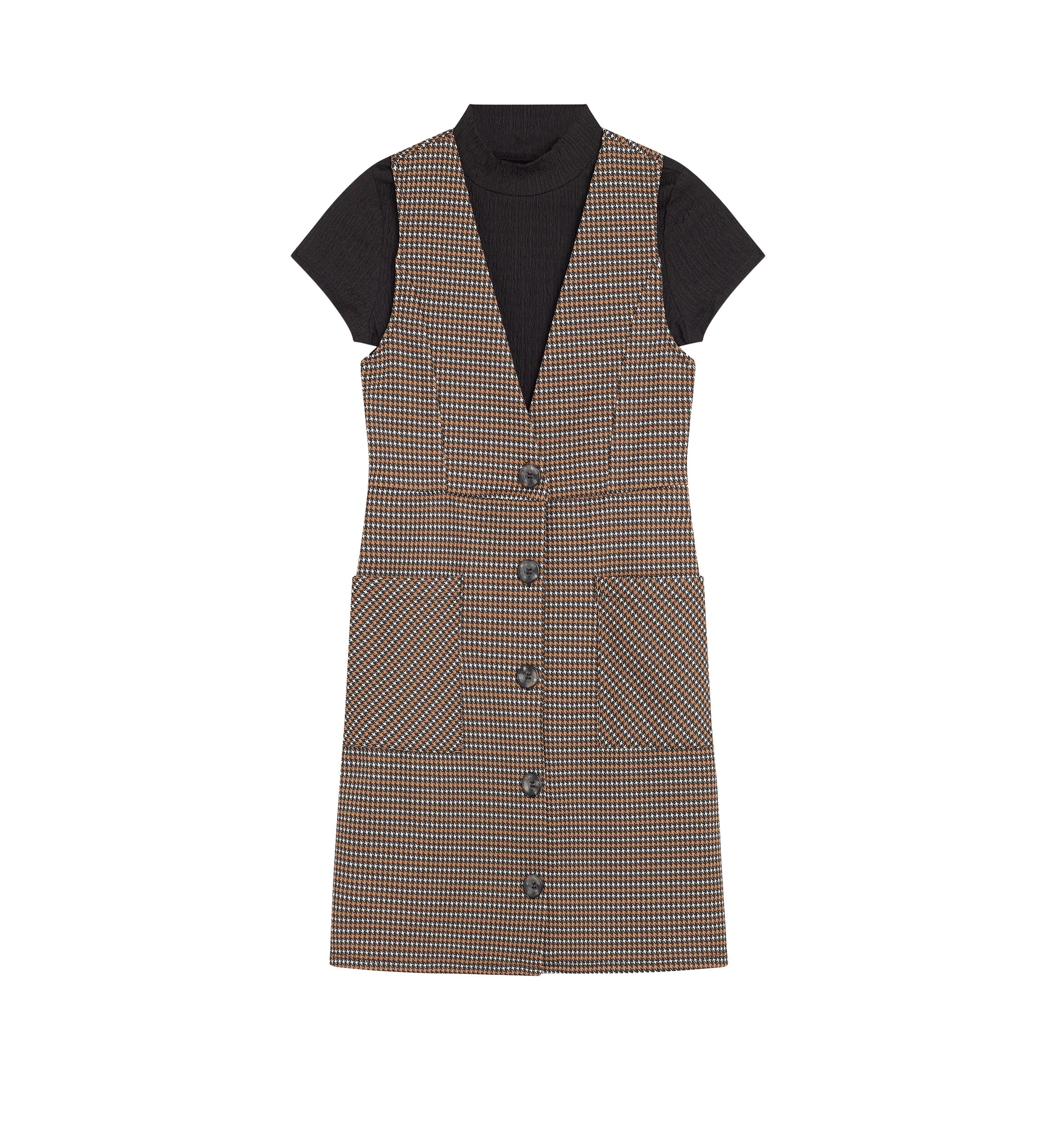 Girls 7-16 Plaid Bodysuit and Jumper Dress Set