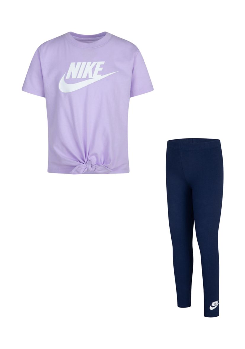 Girls 4-6x Tie Front Graphic T-Shirt and Leggings Set