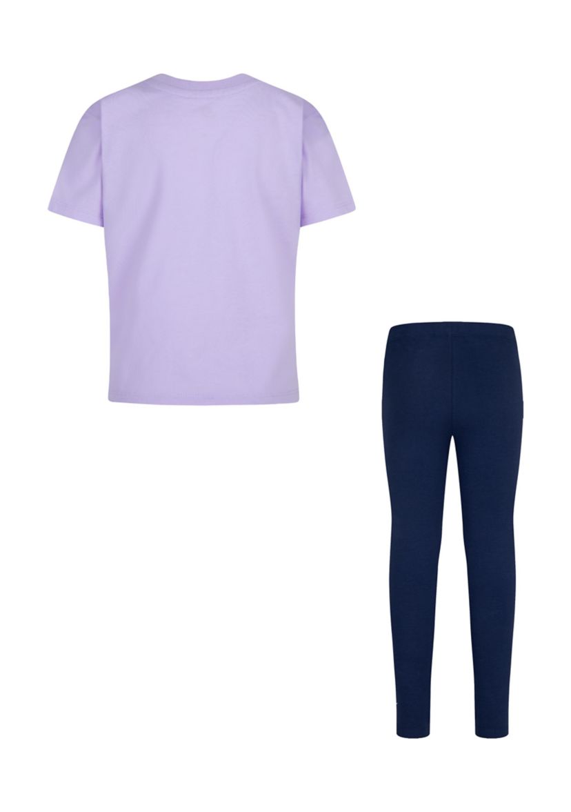 Girls 4-6x Tie Front Graphic T-Shirt and Leggings Set