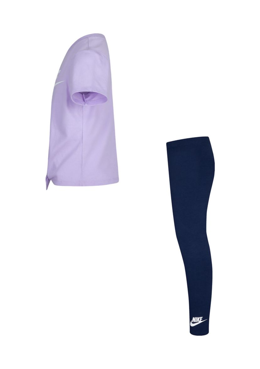 Girls 4-6x Tie Front Graphic T-Shirt and Leggings Set