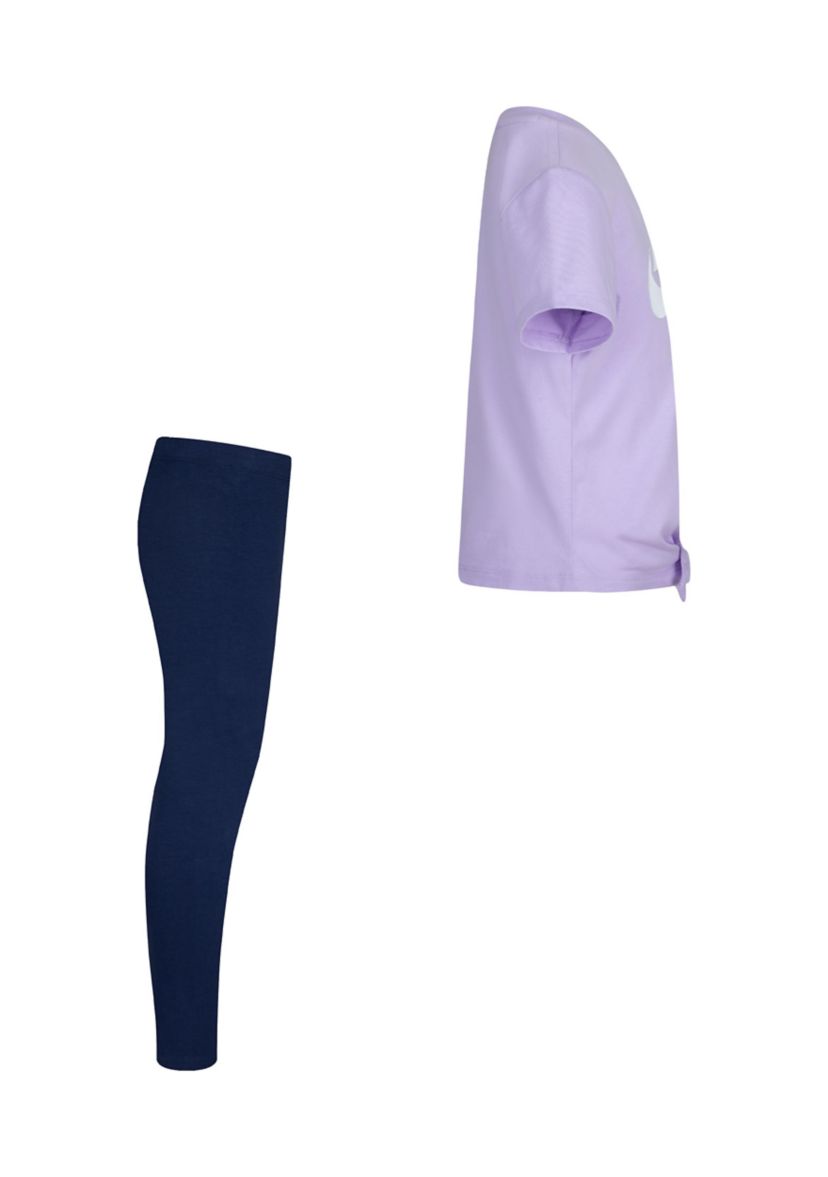 Girls 4-6x Tie Front Graphic T-Shirt and Leggings Set