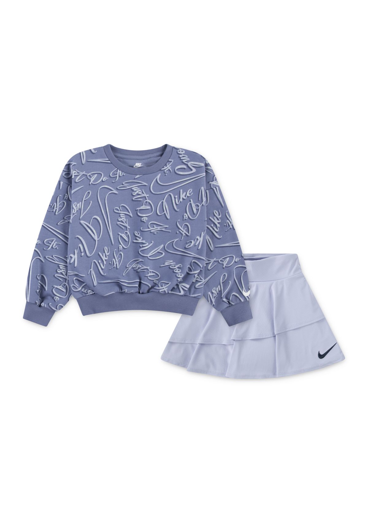 Girls 4-6x Printed Sweatshirt and Pleated Skort Set