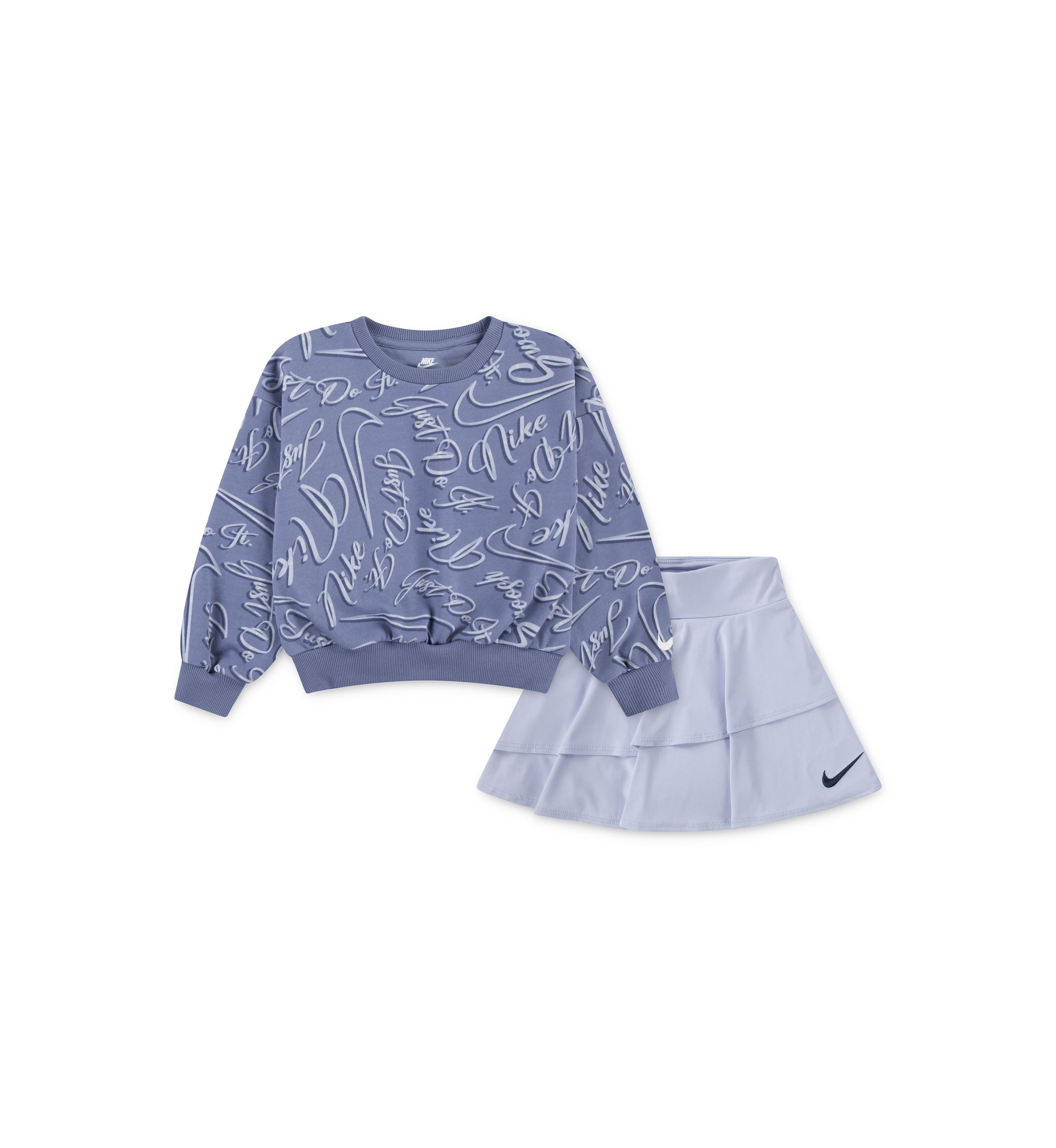 Girls 4-6x Printed Sweatshirt and Pleated Skort Set