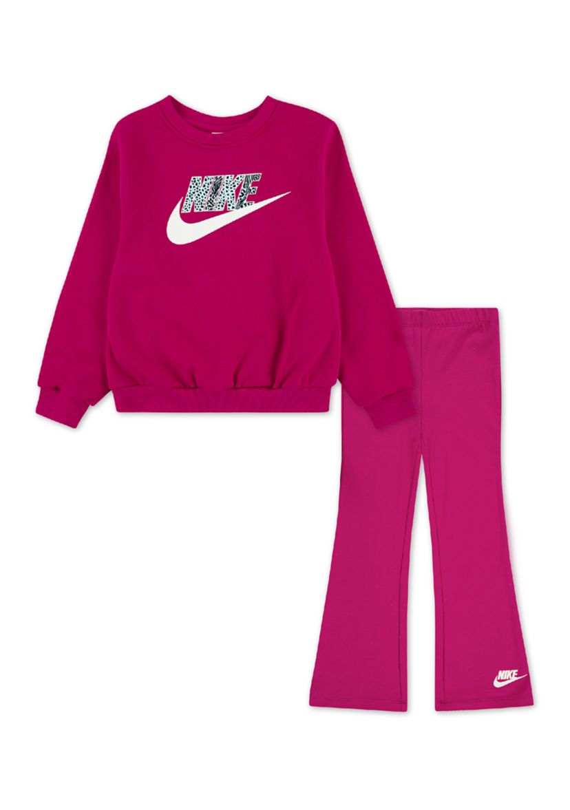 Girls 4-6x Animal Logo Graphic Sweatshirt and Flare Legging Set 