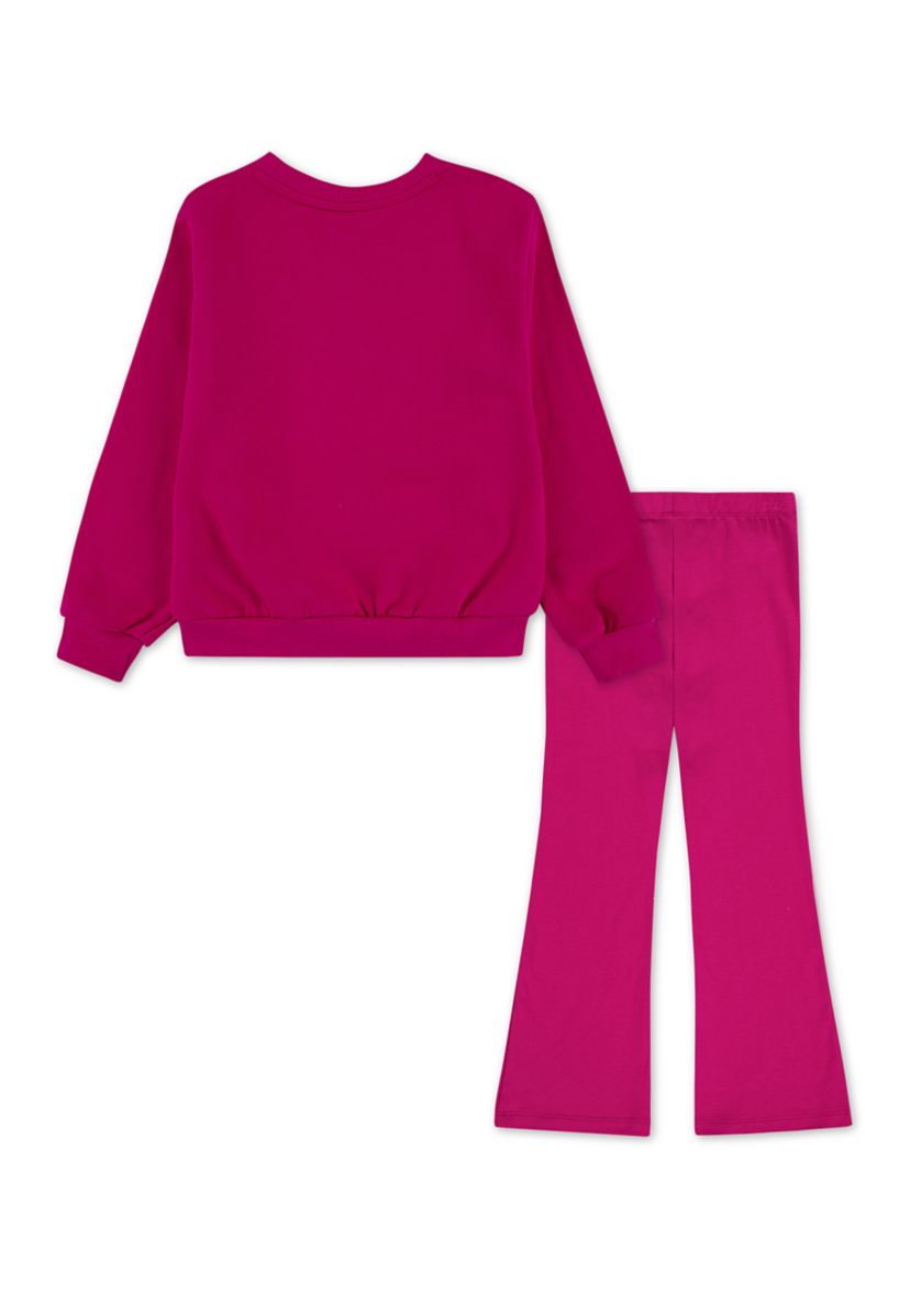 Girls 4-6x Animal Logo Graphic Sweatshirt and Flare Legging Set 