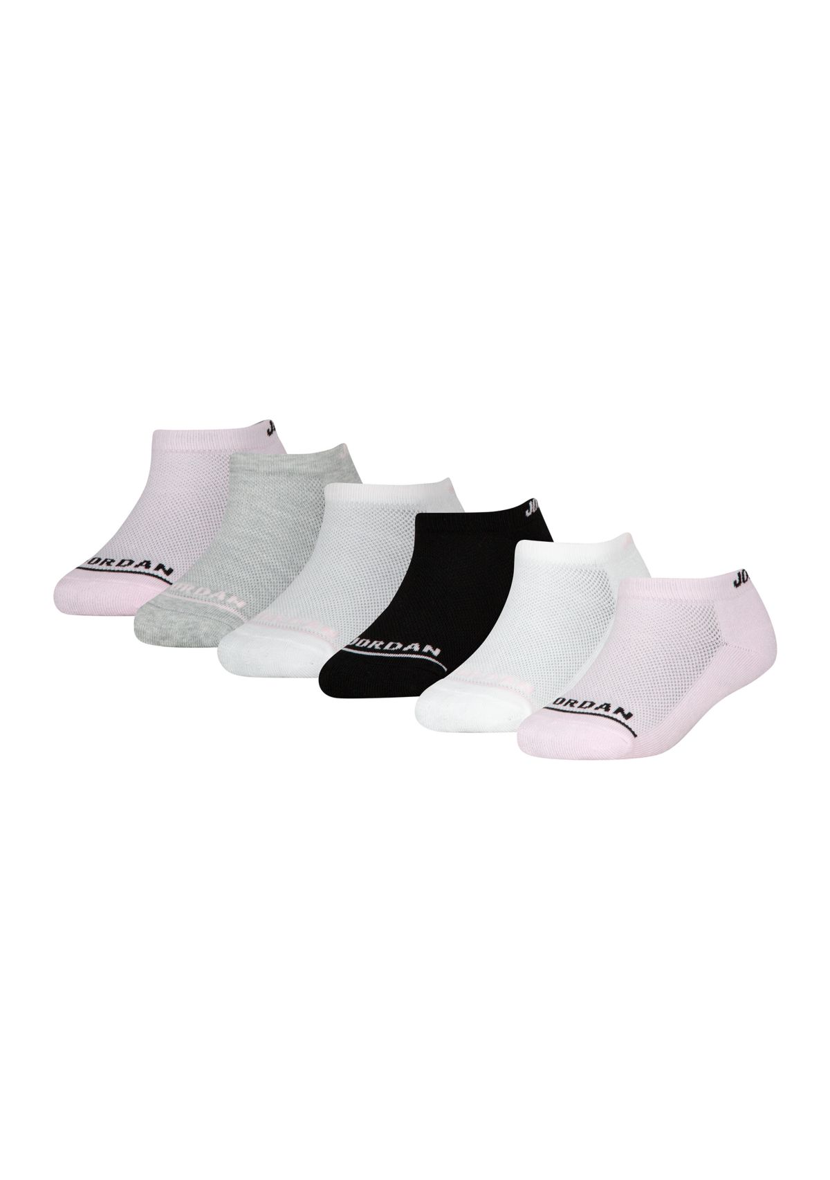 Girls Jordan No Show Socks - 6 Pack 