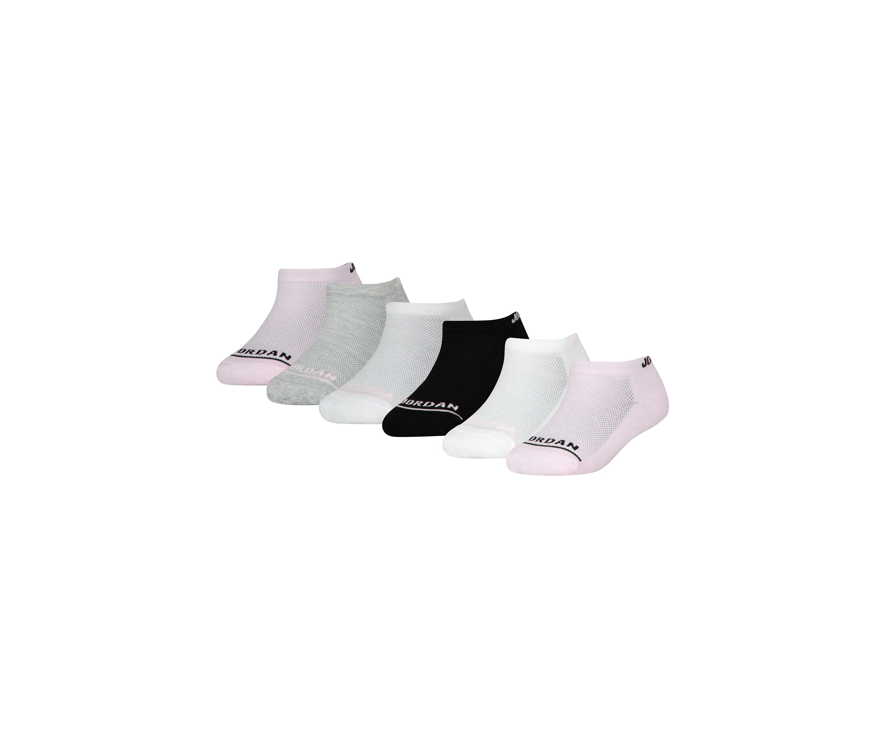 Girls Jordan No Show Socks - 6 Pack 