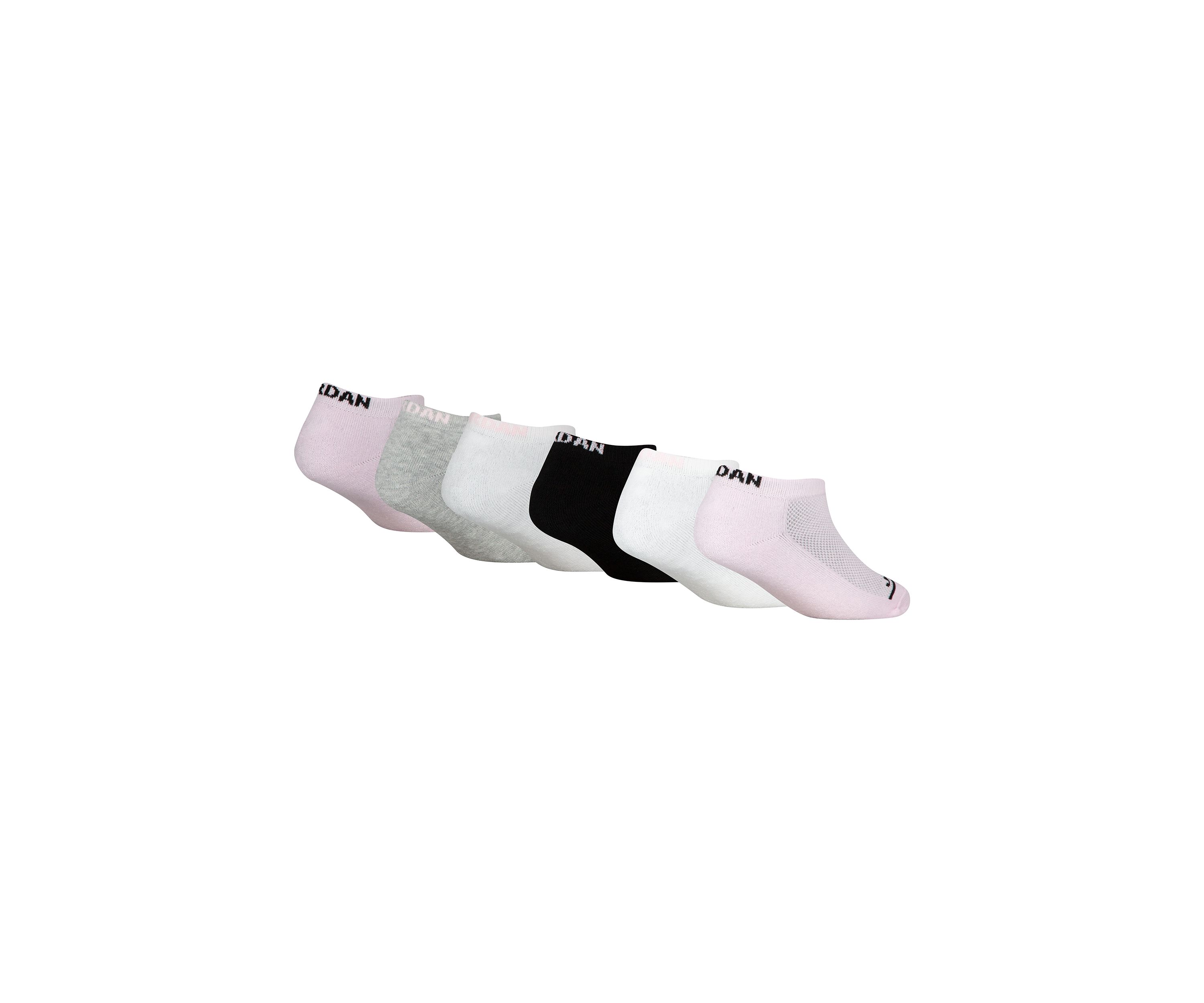 Girls Jordan No Show Socks - 6 Pack 