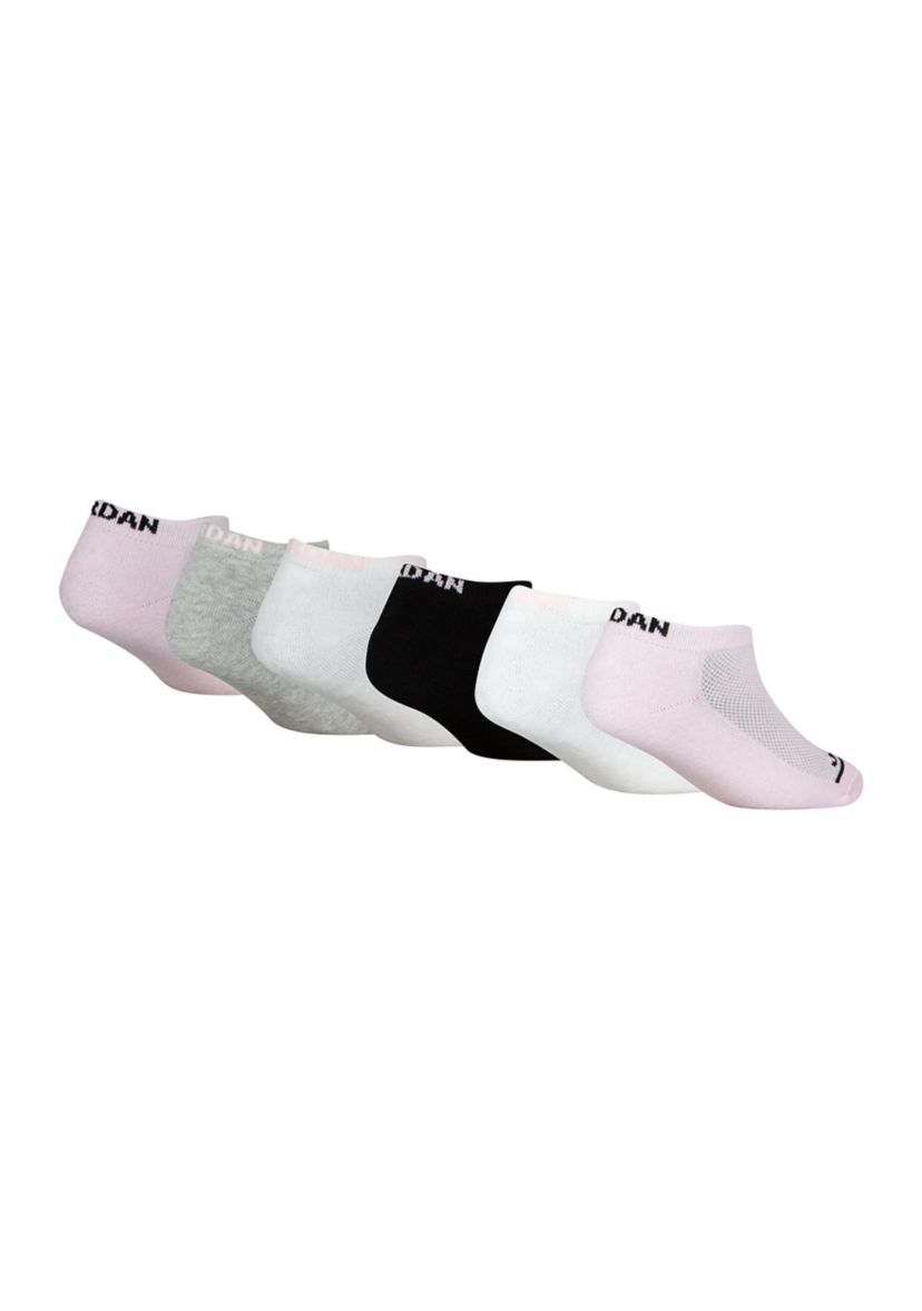 Girls Jordan No Show Socks - 6 Pack 