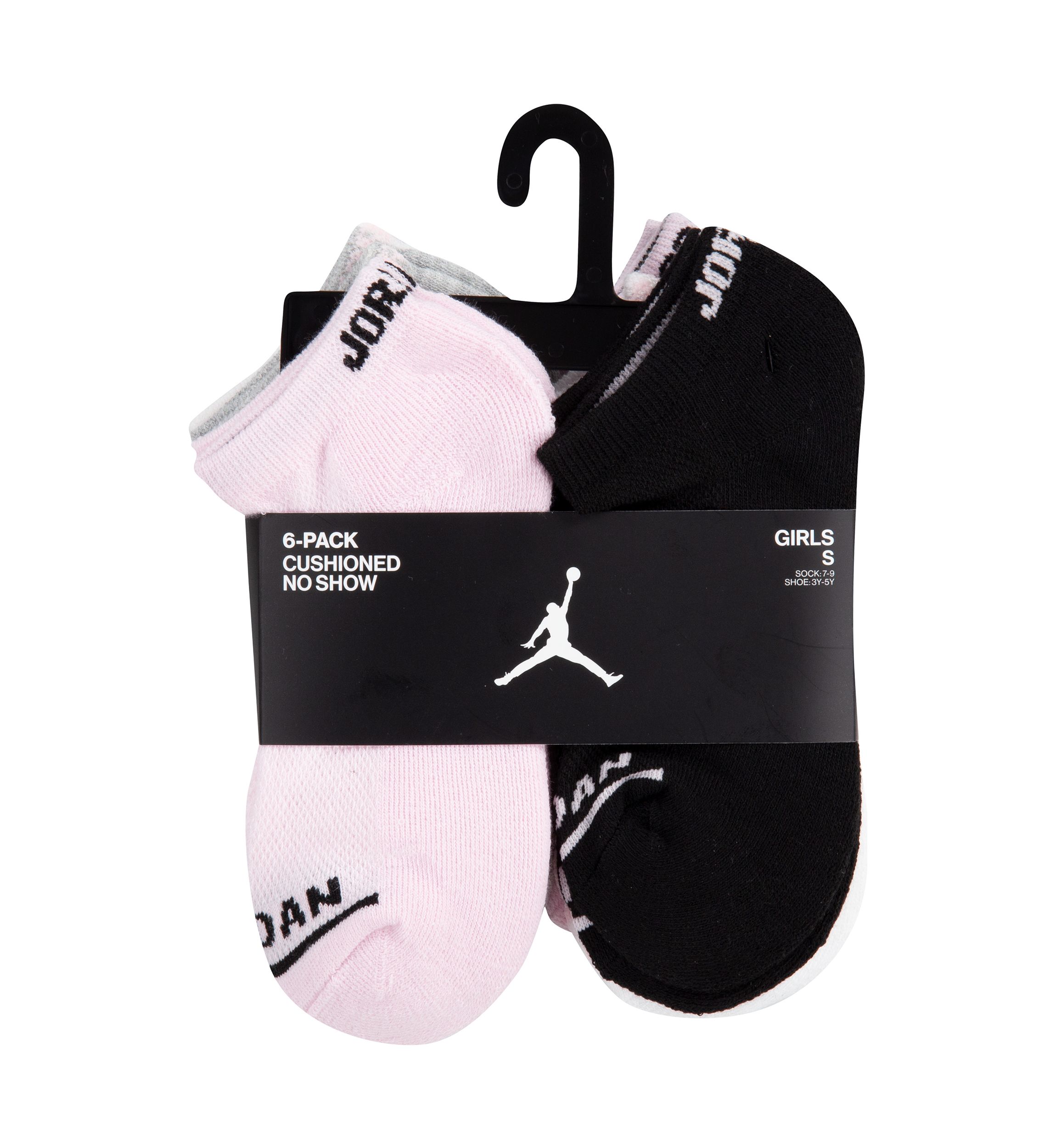 Girls Jordan No Show Socks - 6 Pack 