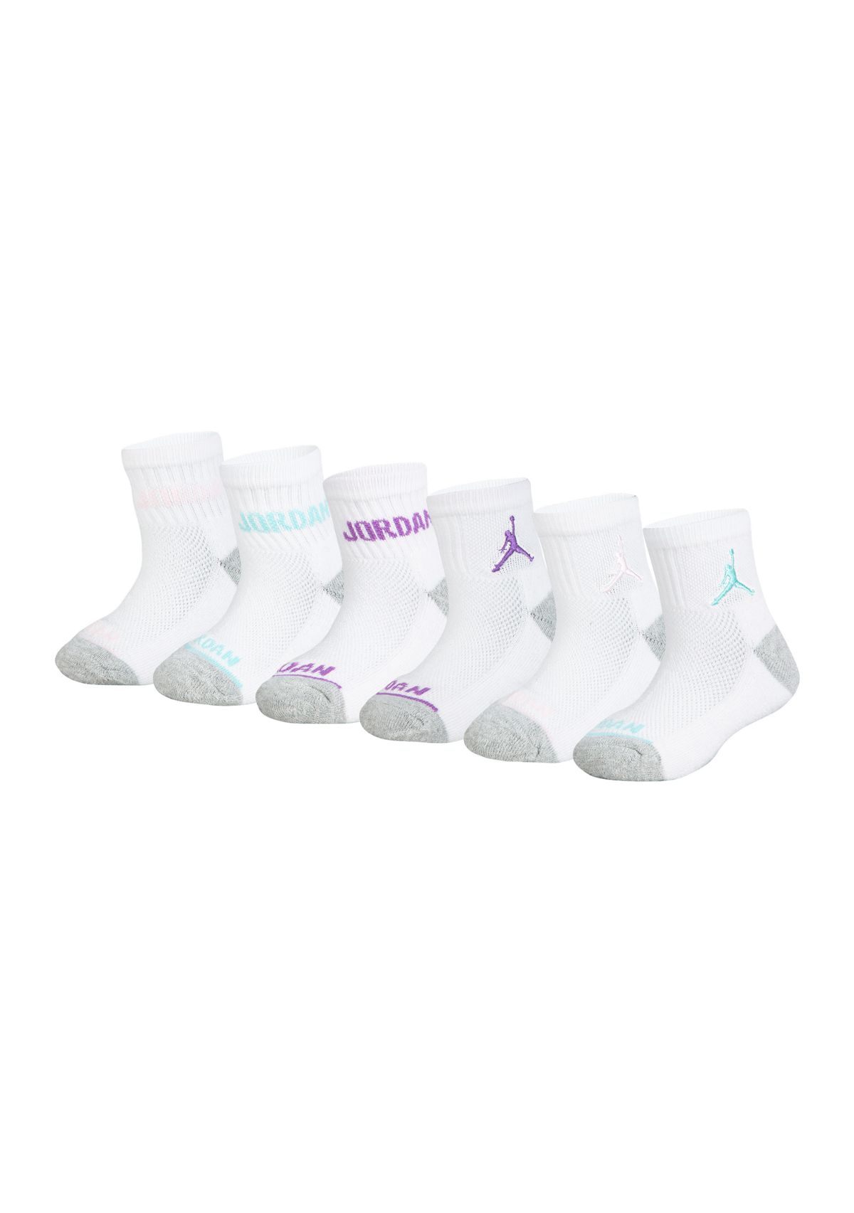 Girls Jordan Legend Ankle Socks - 6 Pack