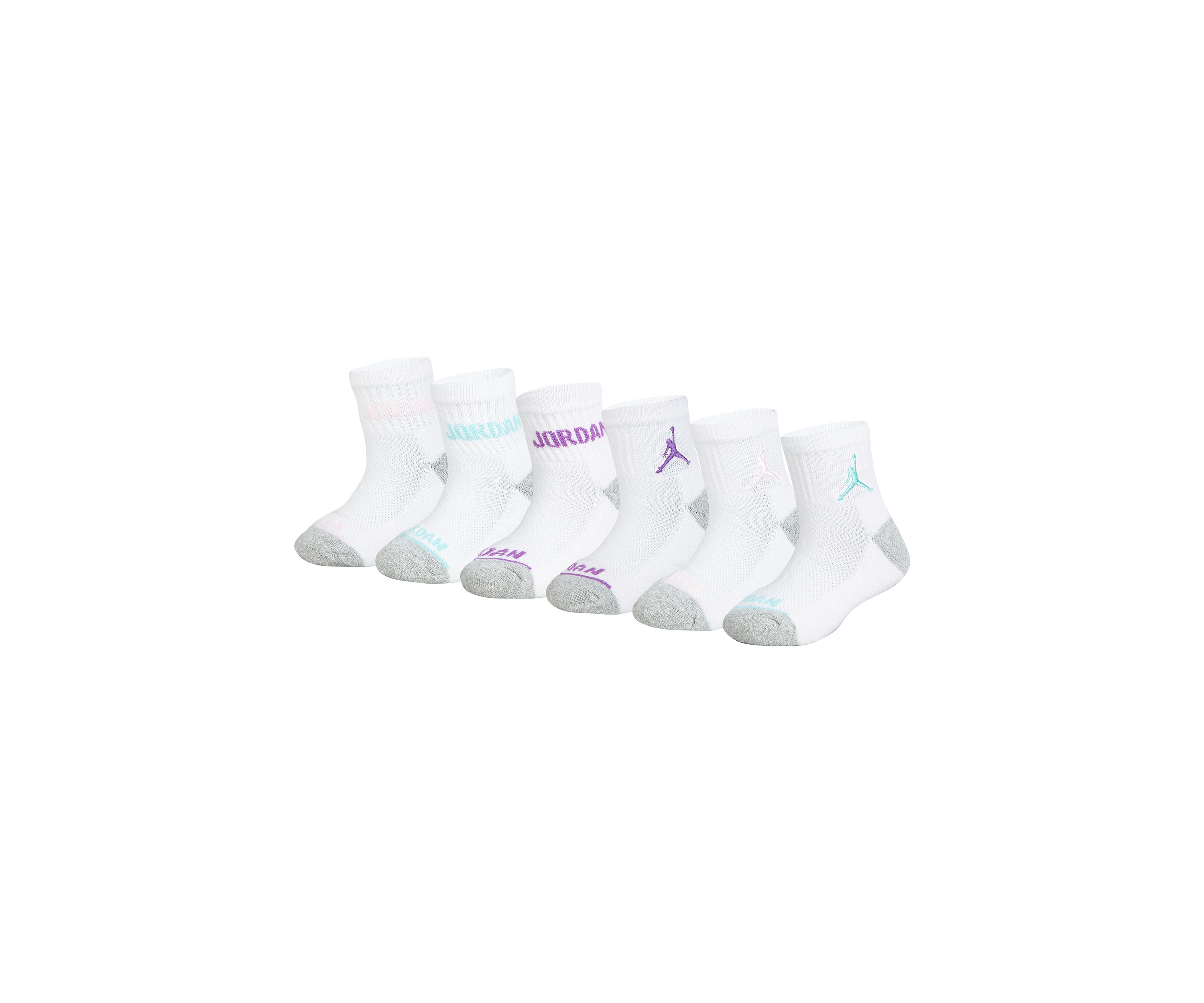 Girls Jordan Legend Ankle Socks - 6 Pack