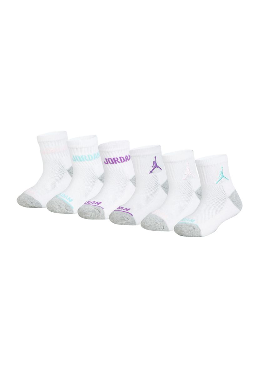 Girls Jordan Legend Ankle Socks - 6 Pack