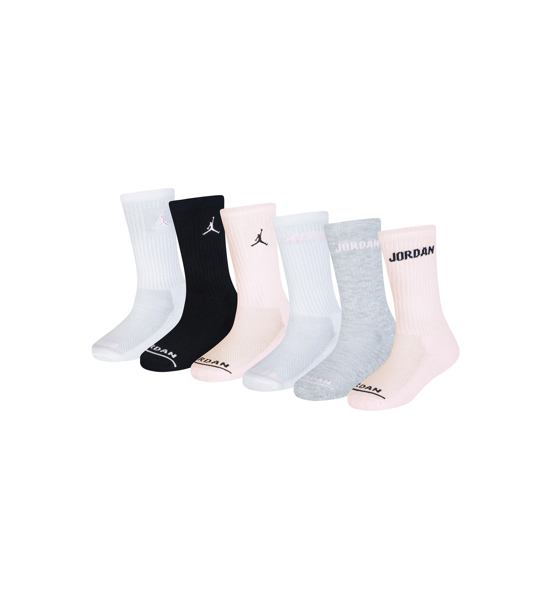 Girls Jordan Legend Crew Socks - 6 Pack