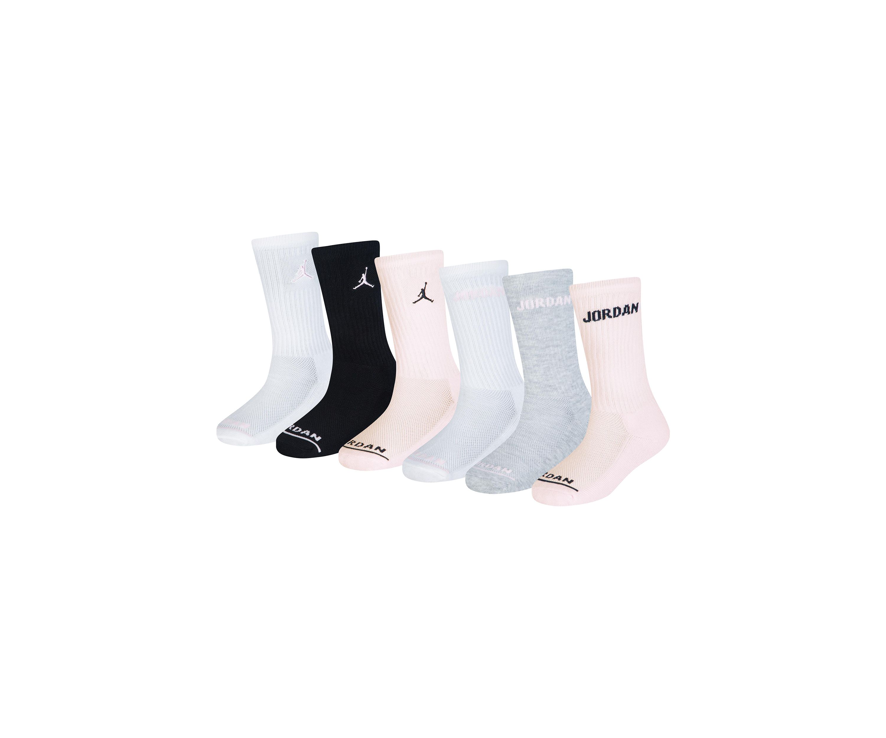 Girls Jordan Legend Crew Socks - 6 Pack