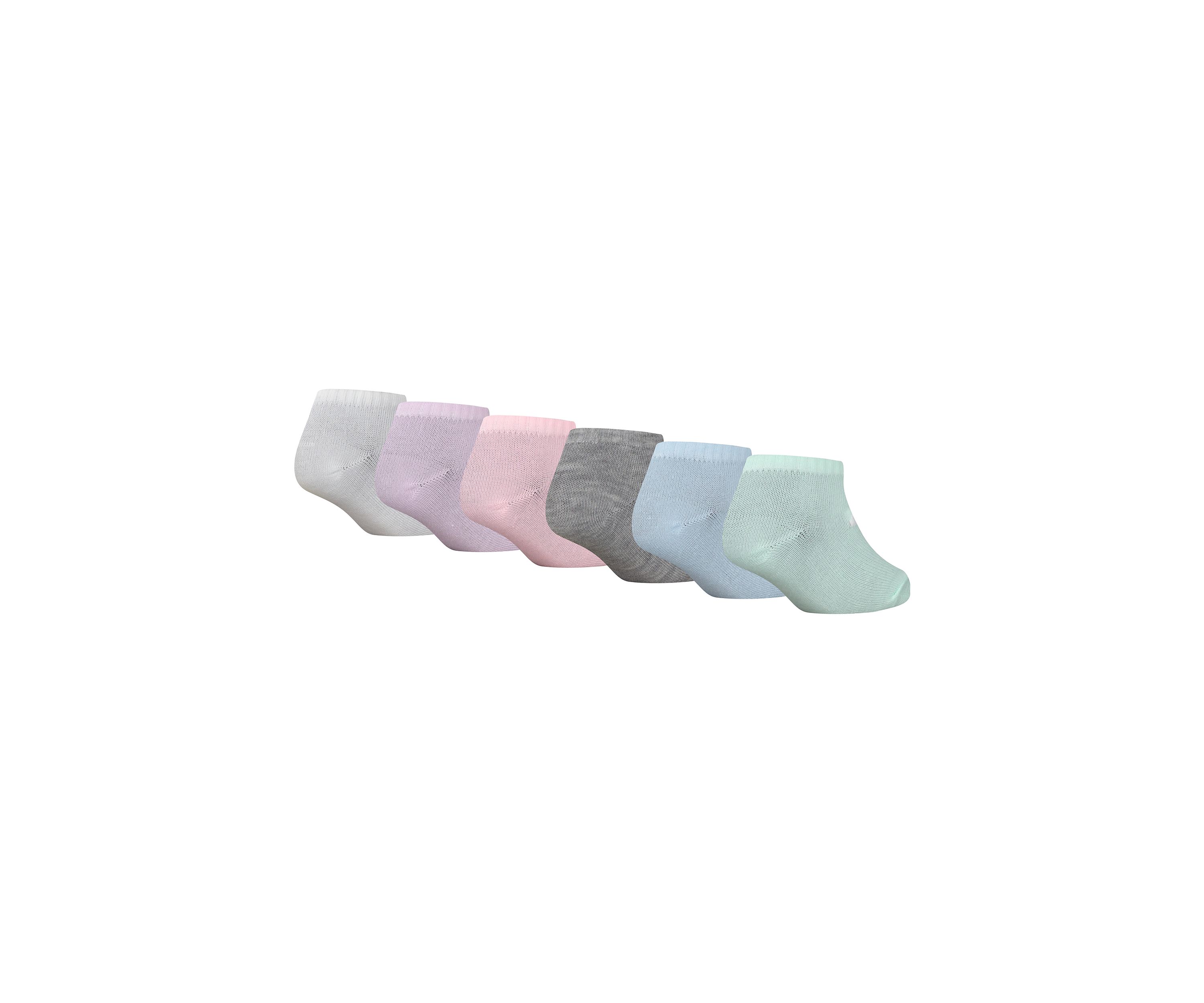 Girls Set of 6 Metallic Swoosh Low Socks