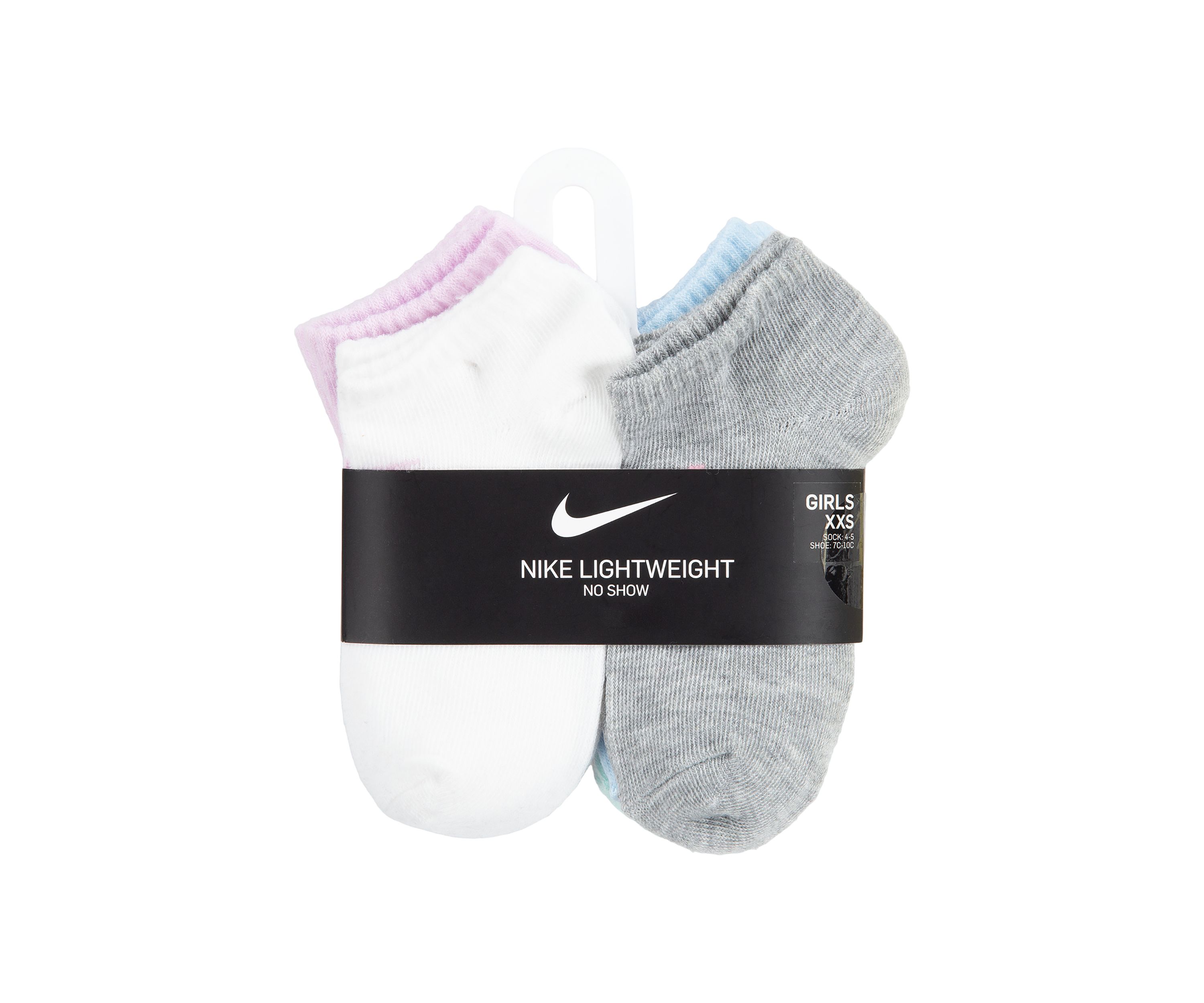 Girls Set of 6 Metallic Swoosh Low Socks