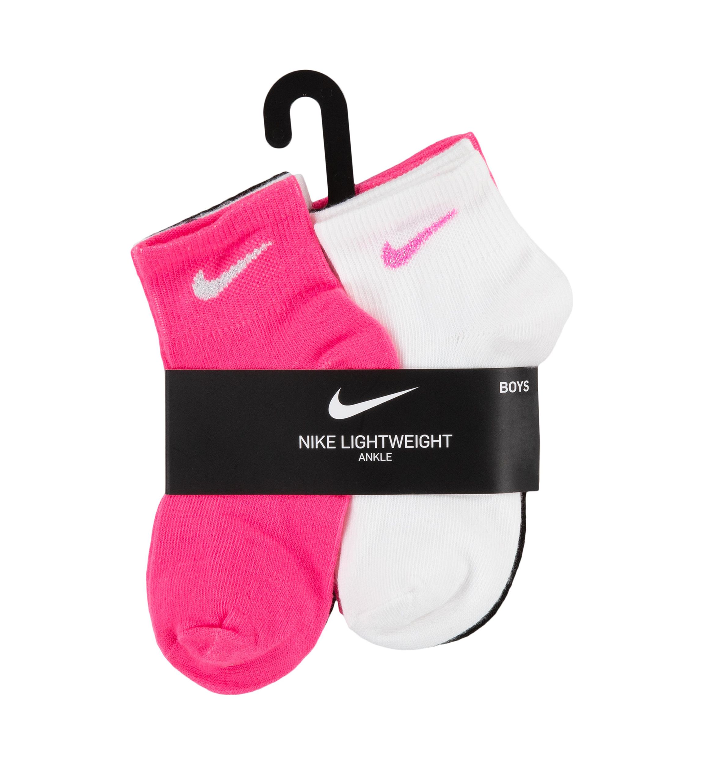 Girls Metallic Swoosh Quarter Socks - 6 Pack