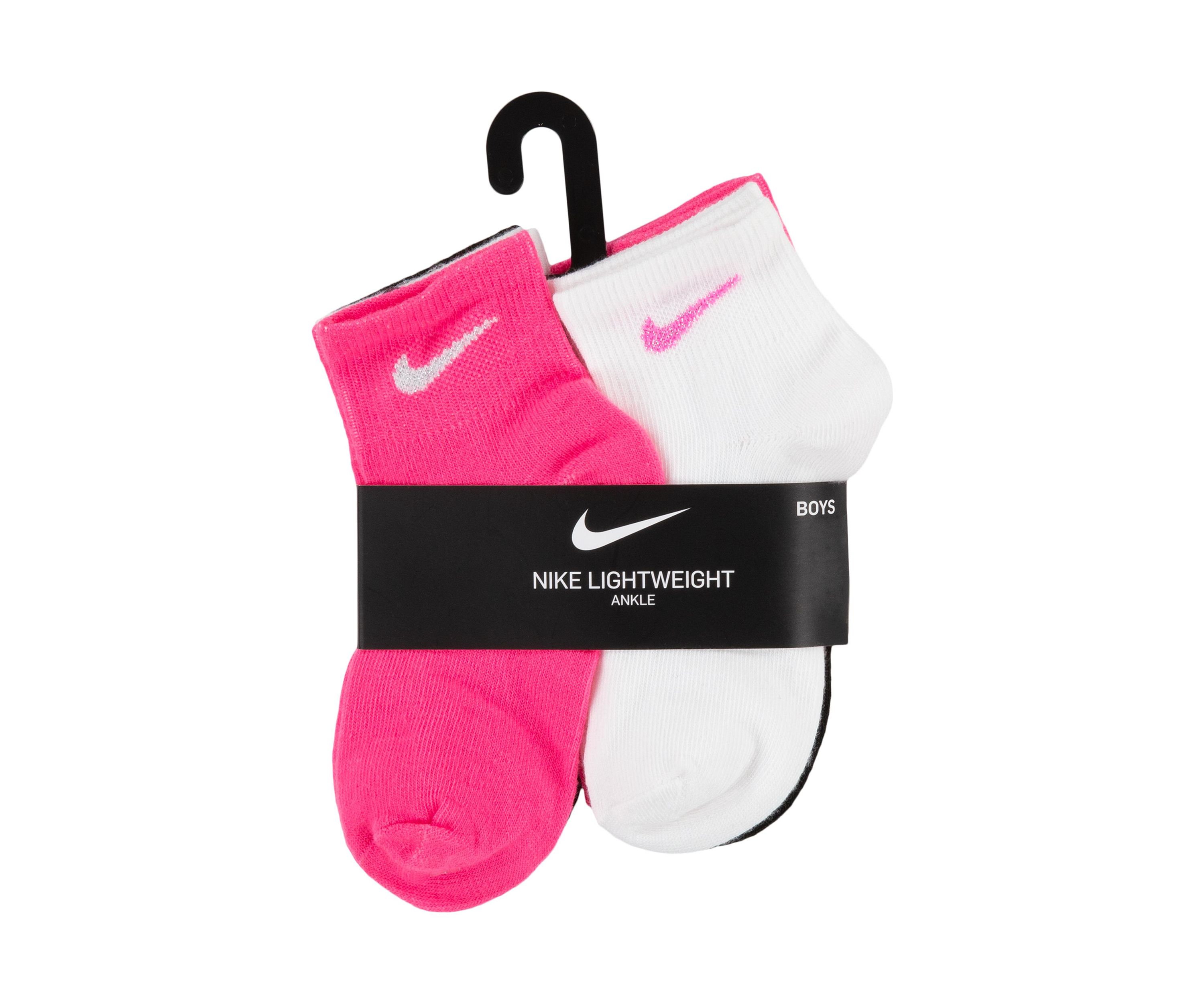 Girls Metallic Swoosh Quarter Socks - 6 Pack