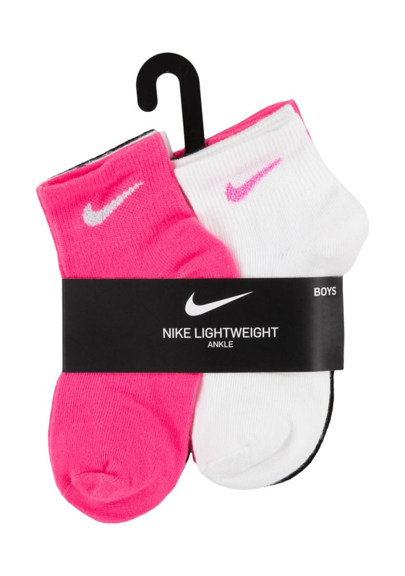 Girls Metallic Swoosh Quarter Socks - 6 Pack