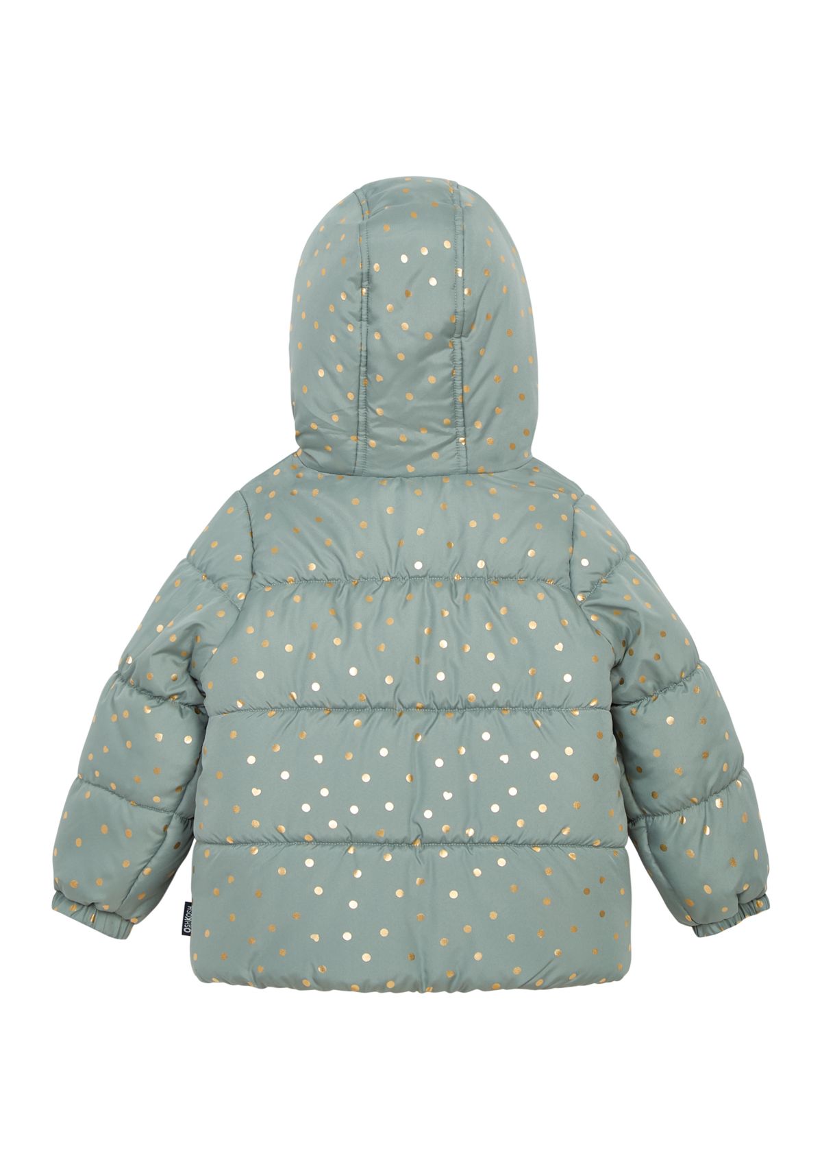 Girls 4-6 Foil Printed Puffer with Fur Coat