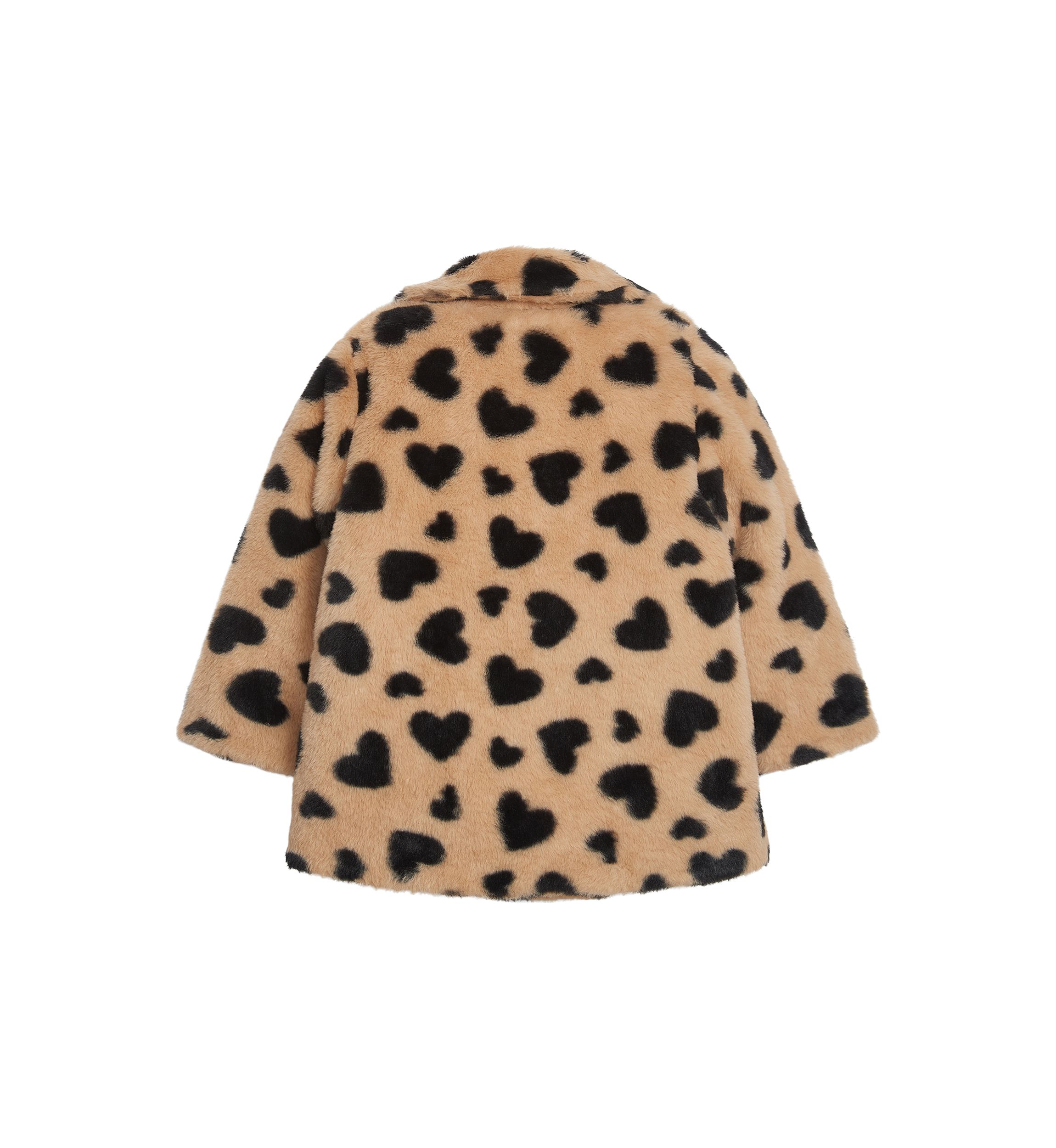 Girls 4-6x Faux Fur Heart Printed Coat