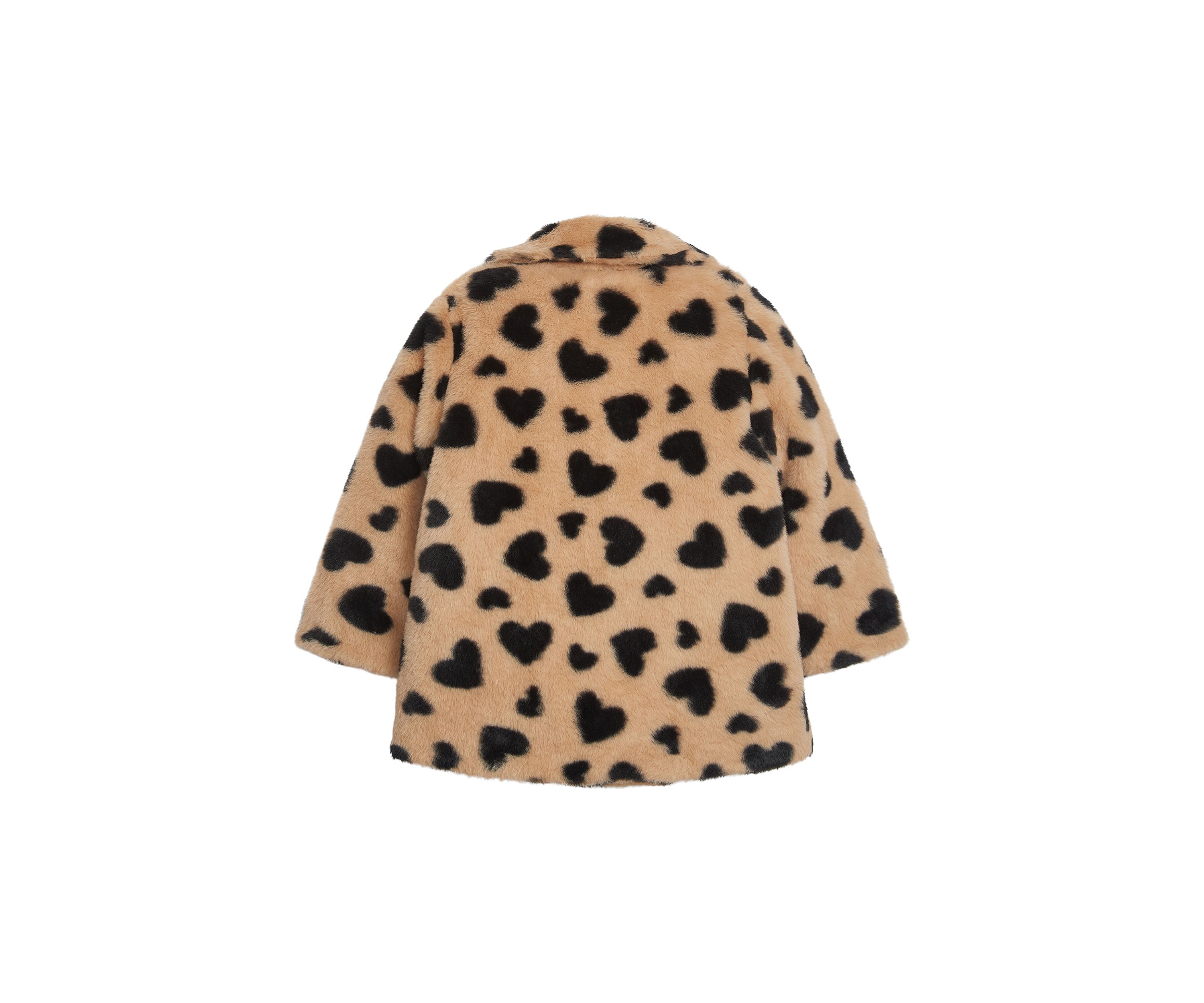 Girls 4-6x Faux Fur Heart Printed Coat