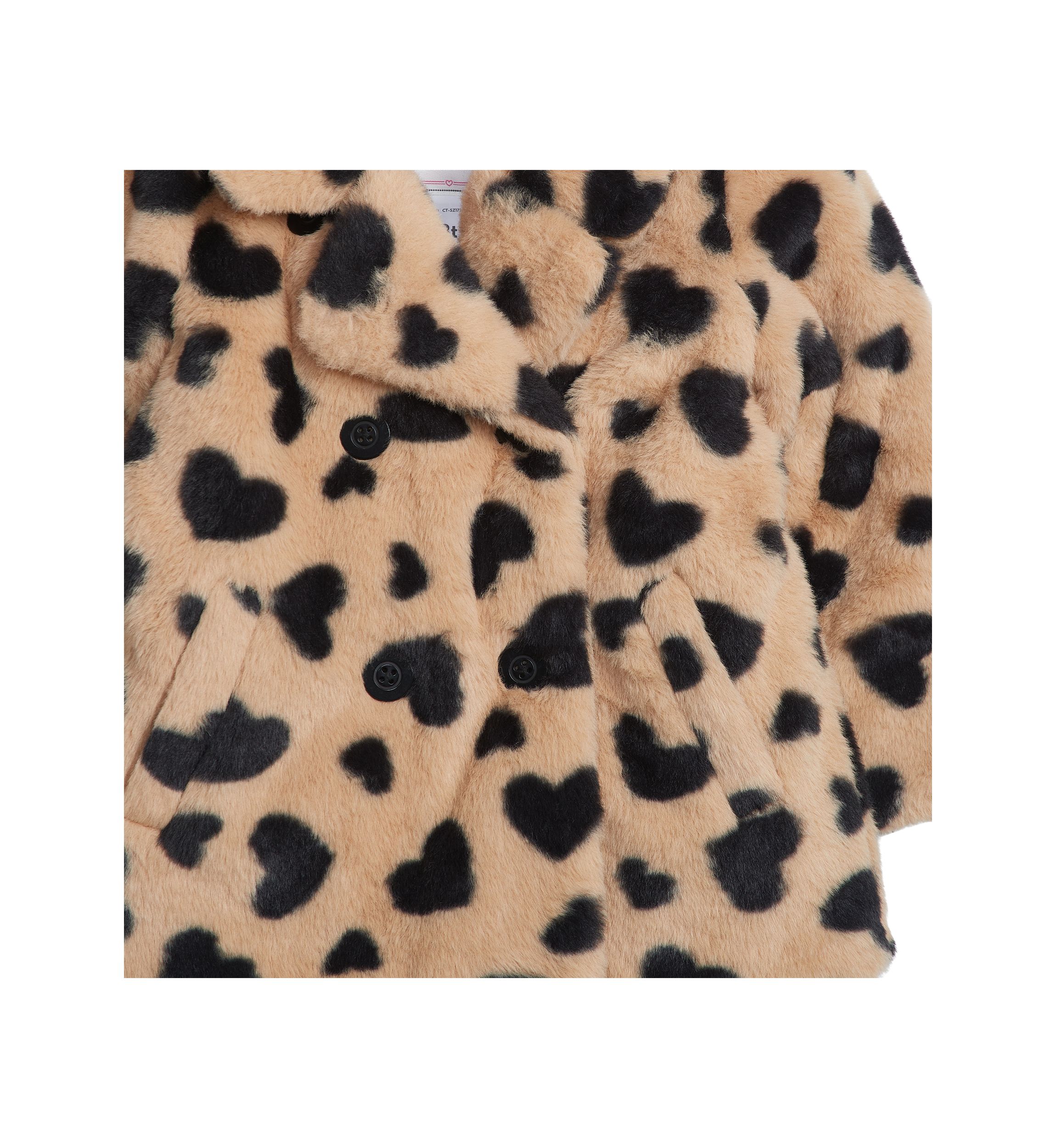 Girls 4-6x Faux Fur Heart Printed Coat