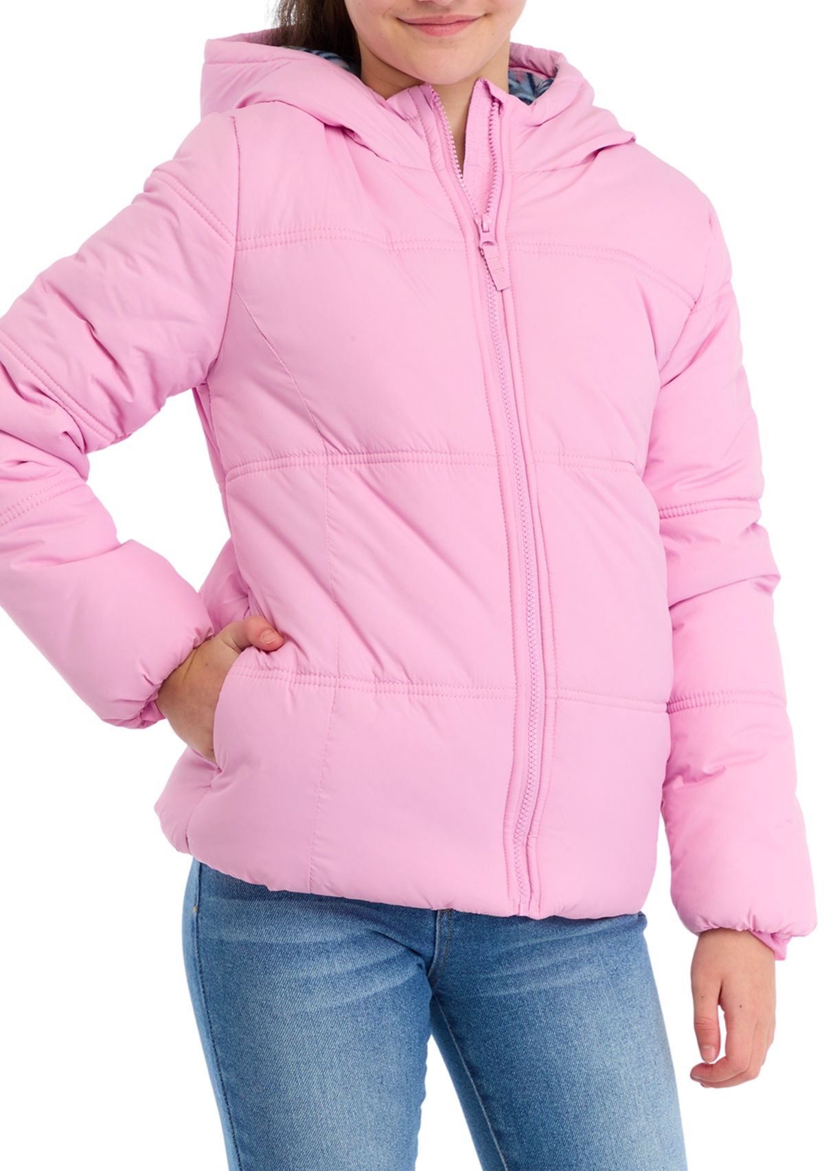 Girls 7-16 London Fog Puffer Jacket with Headband