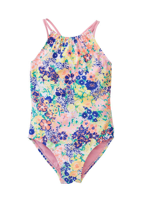 Breaking Waves Girls 7-16 Floral One Piece Swimsuit