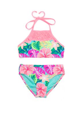 Breaking Waves Girls 7-16 Tropic Pop 2 Piece Swim Set | belk