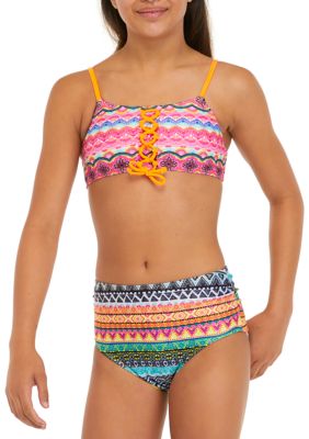 Magical Waves - Crop Two Piece Bikini Set for Girls 7-16