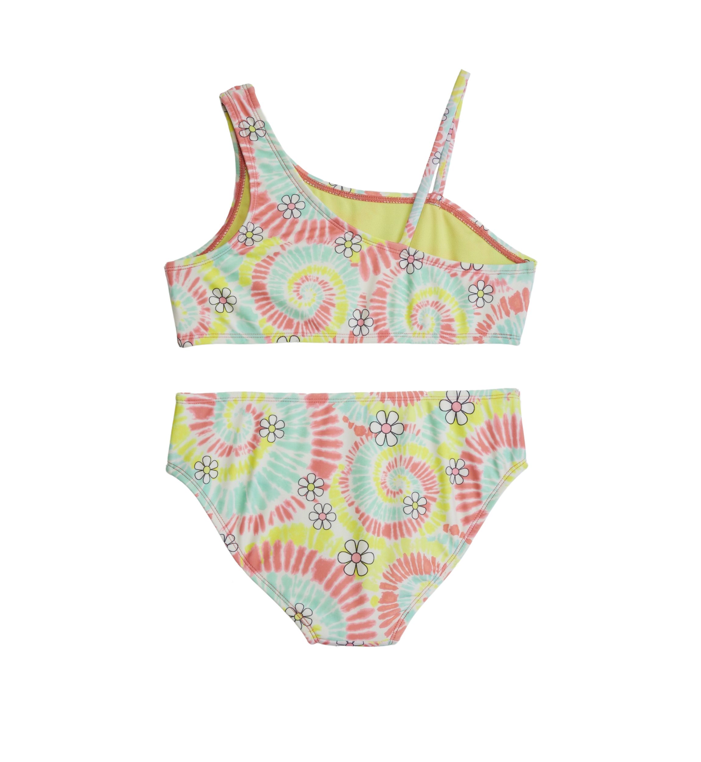 Girls 7-16 Asymmetrical Swim Top with Swim Bottoms