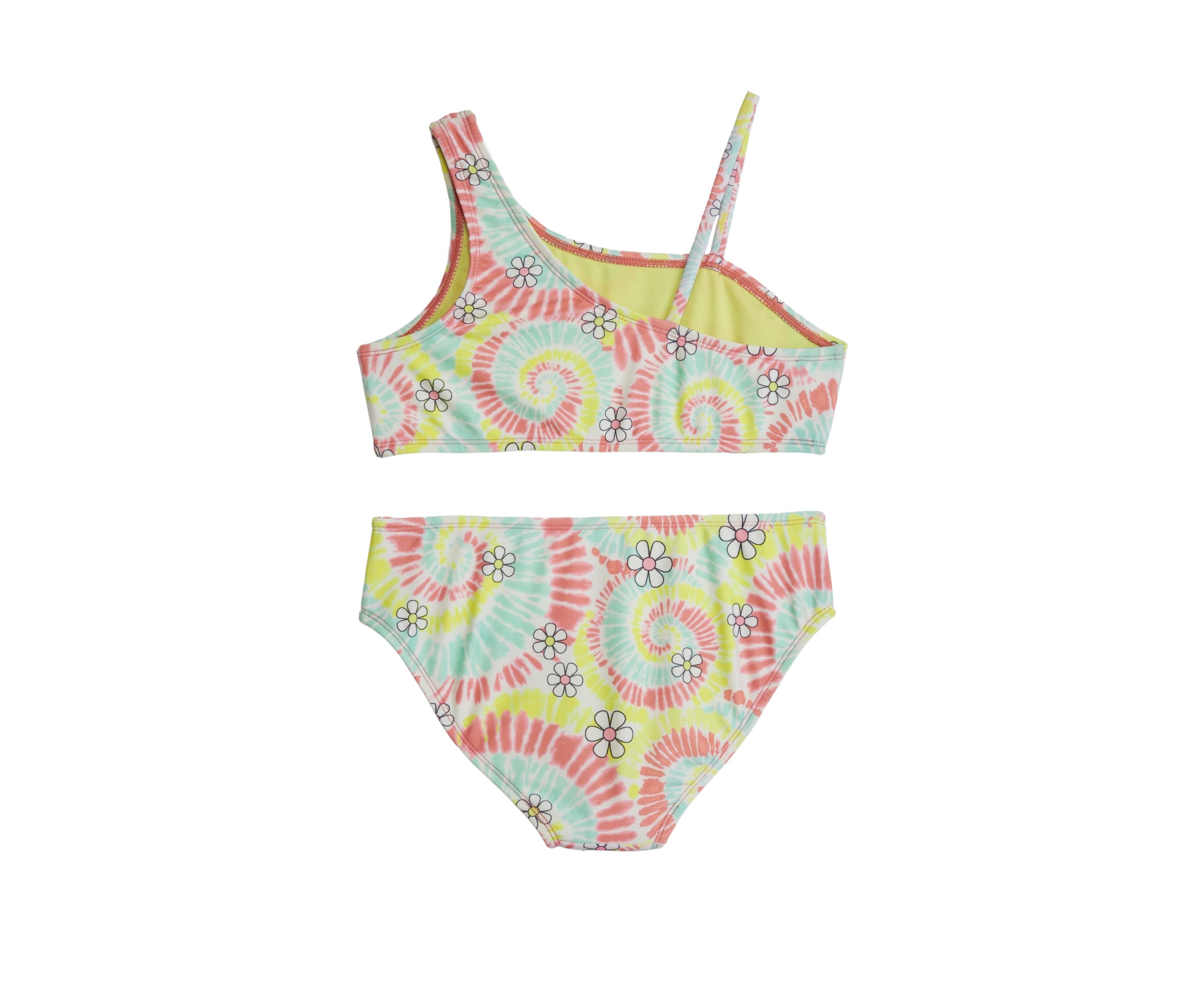 Girls 7-16 Asymmetrical Swim Top with Swim Bottoms