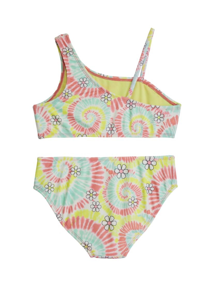 Girls 7-16 Asymmetrical Swim Top with Swim Bottoms