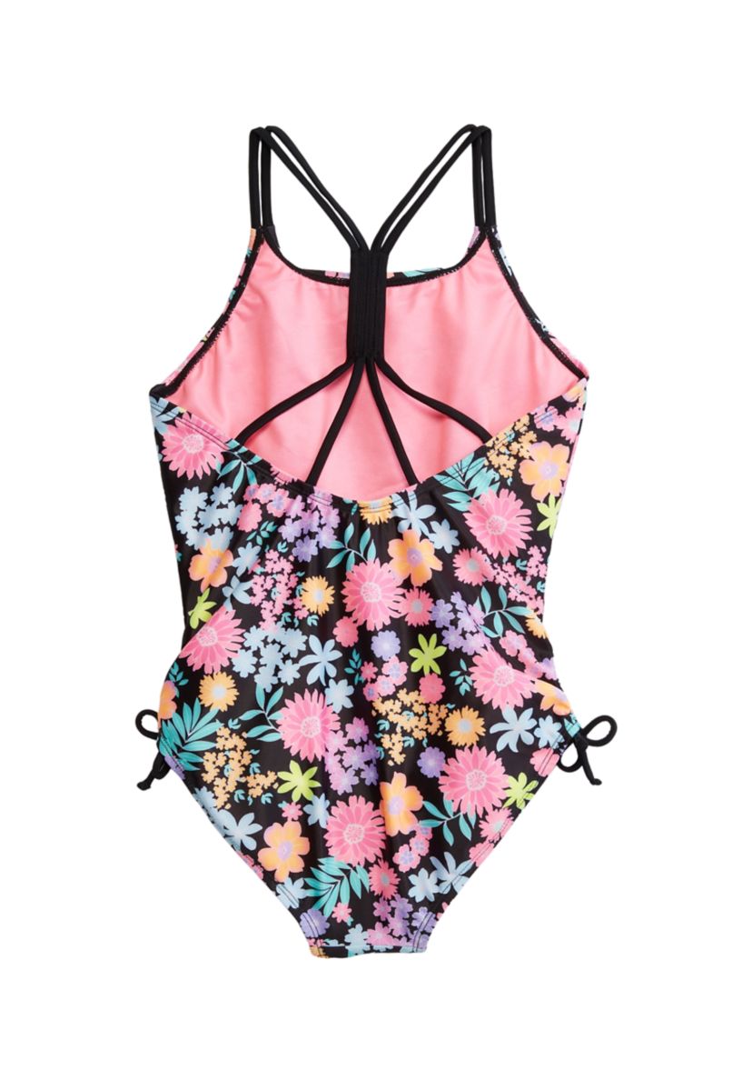 Girls 7-16 Multi Strap One Piece Swimsuit
