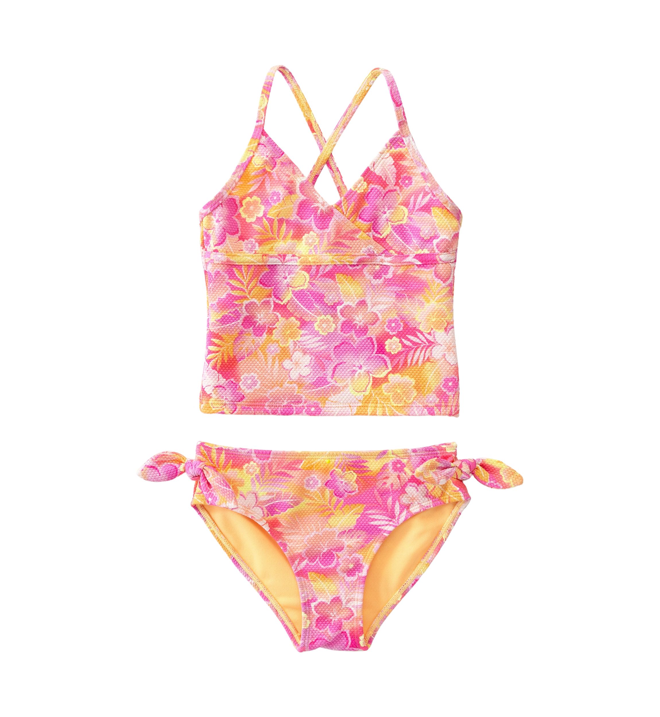 Girls 4-6x Floral Printed Wrap Front Swim Set