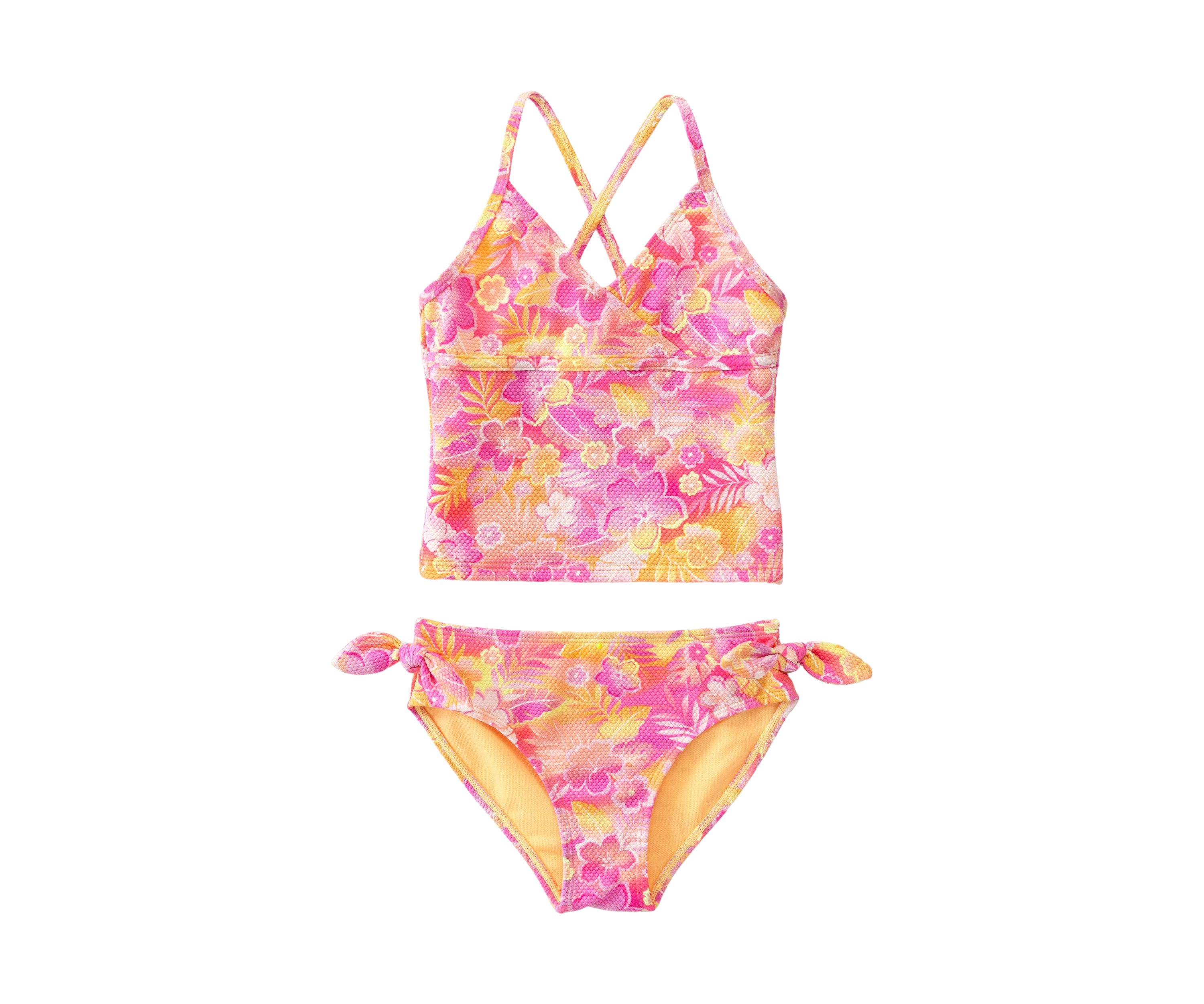 Girls 4-6x Floral Printed Wrap Front Swim Set