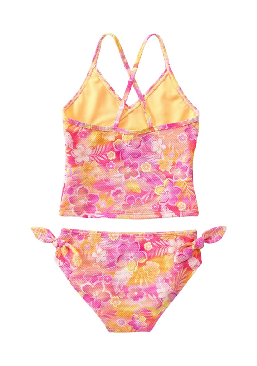 Girls 4-6x Floral Printed Wrap Front Swim Set